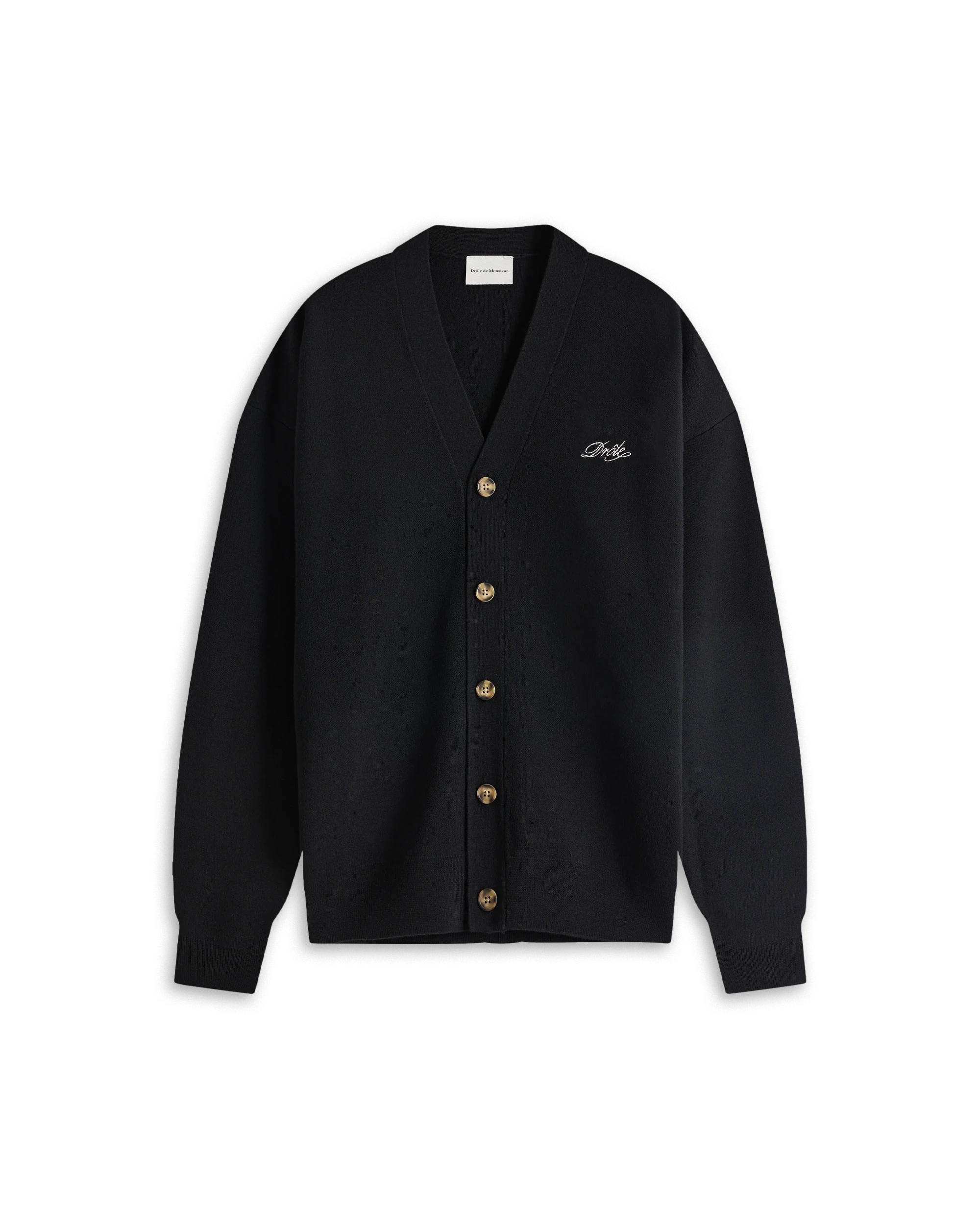 Black Linen Cardigan – Drôle de Monsieur Black Linen Cardigan – Drôle de Monsieur