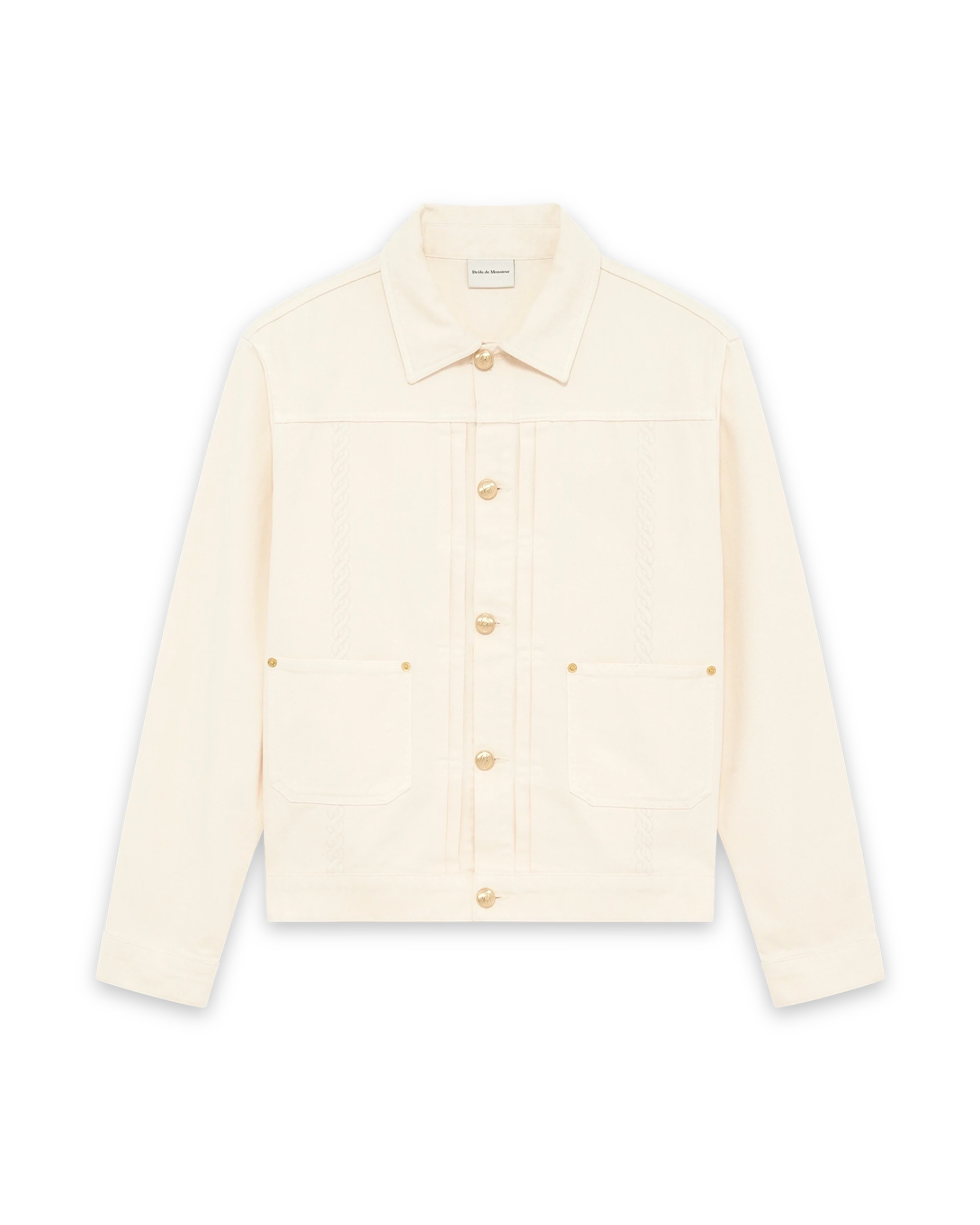 White cotton denim jacket – Drôle de Monsieur White cotton denim jacket – Drôle de Monsieur