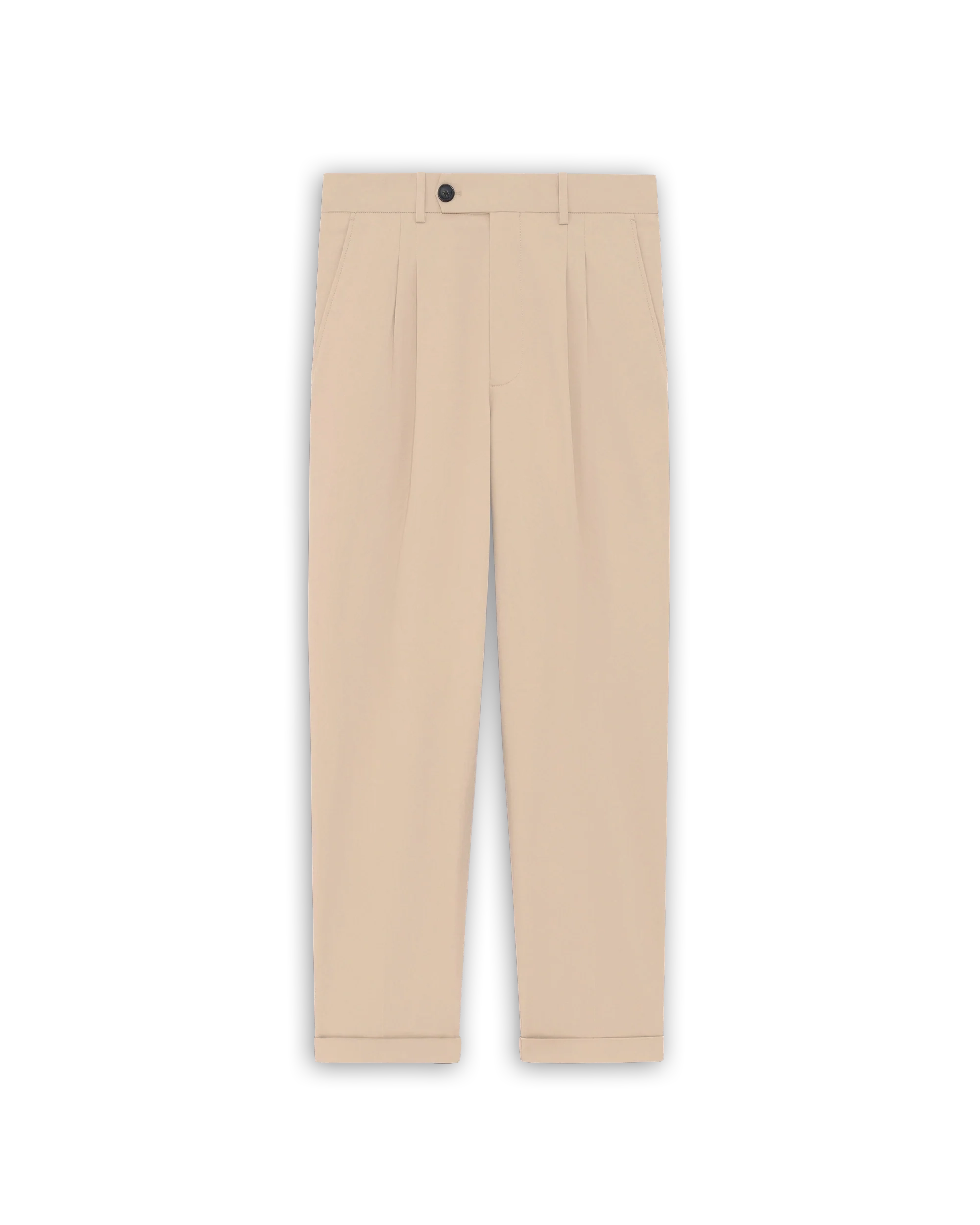 チノパン DROLE DE MONSIEUR Moleskin Tapered Beige pleated cotton pants – Drôle de Monsieur