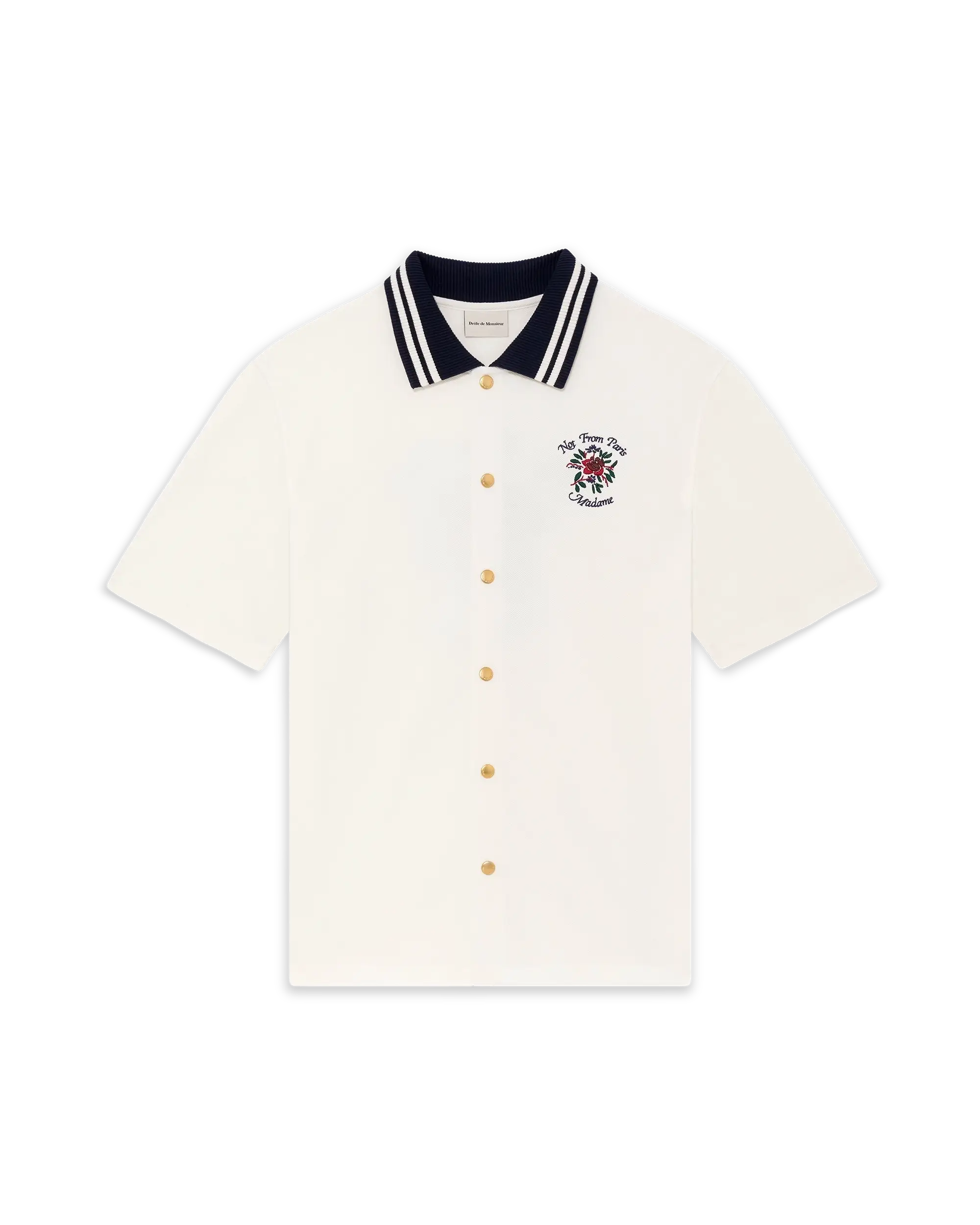 Not from Paris Madame short-sleeved shirt white – Drôle de Monsieur