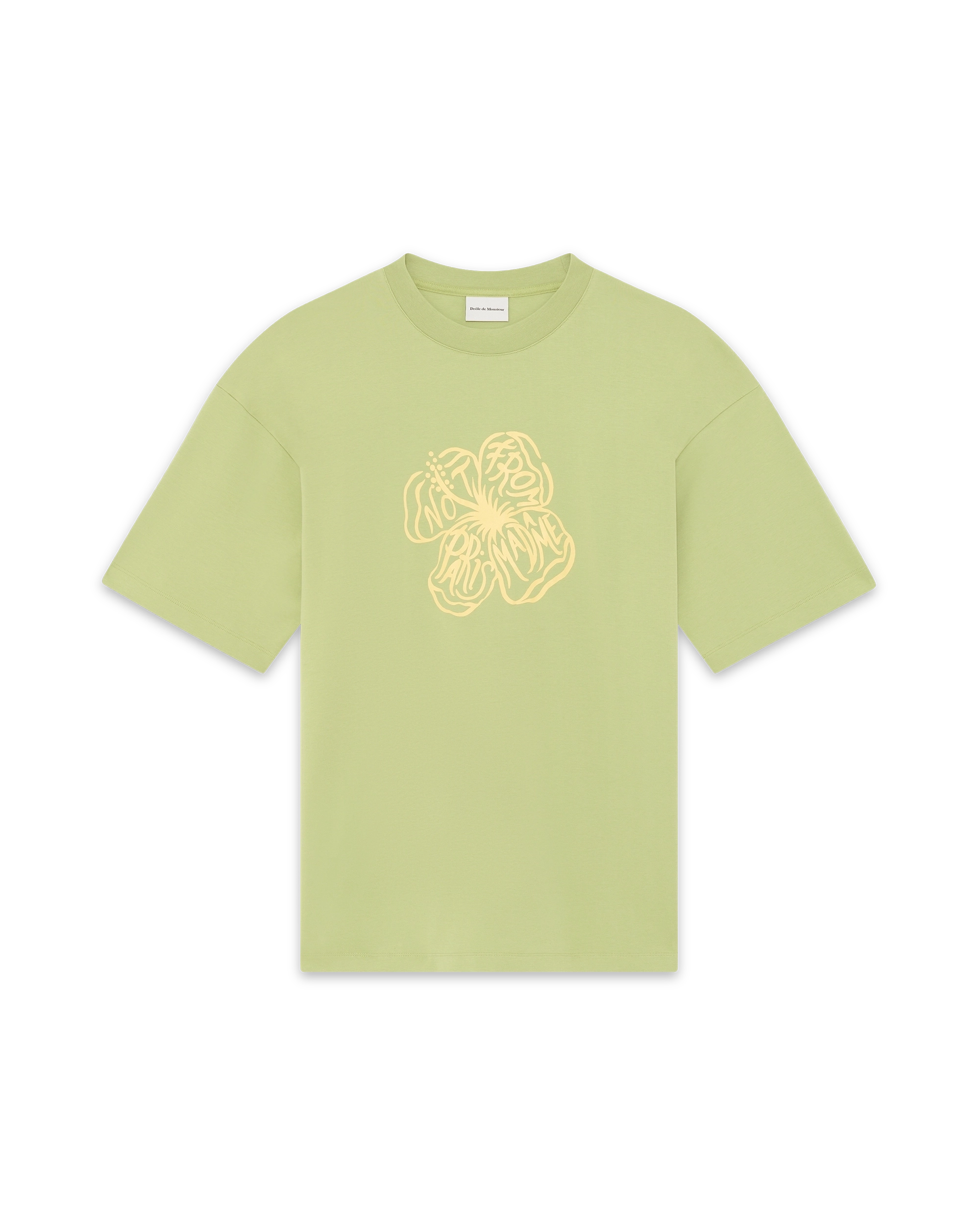 Not from Paris Madame olive green hibiscus t-shirt – Drôle de Monsieur
