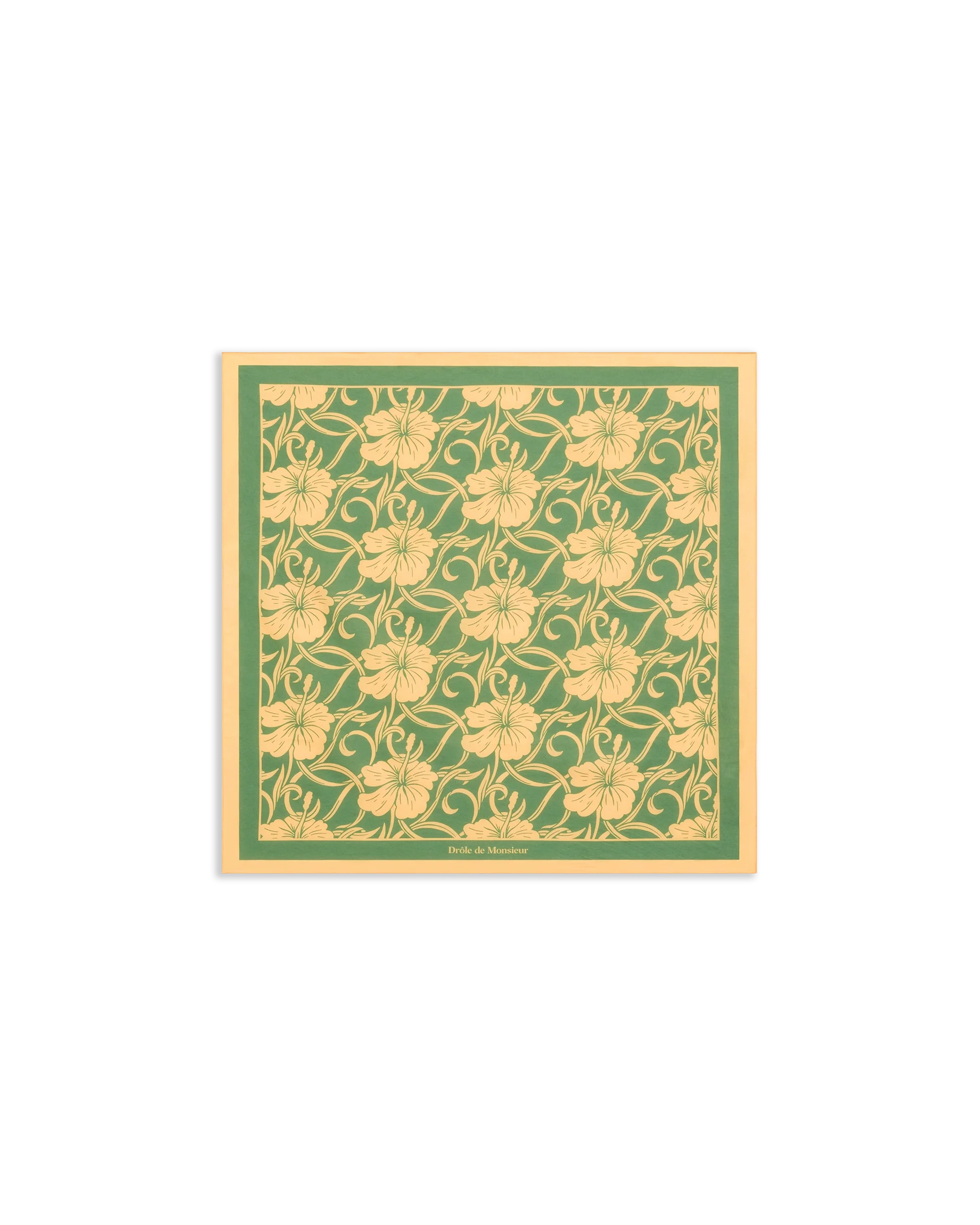 Light green hibiscus monogram scarf – Drôle de Monsieur