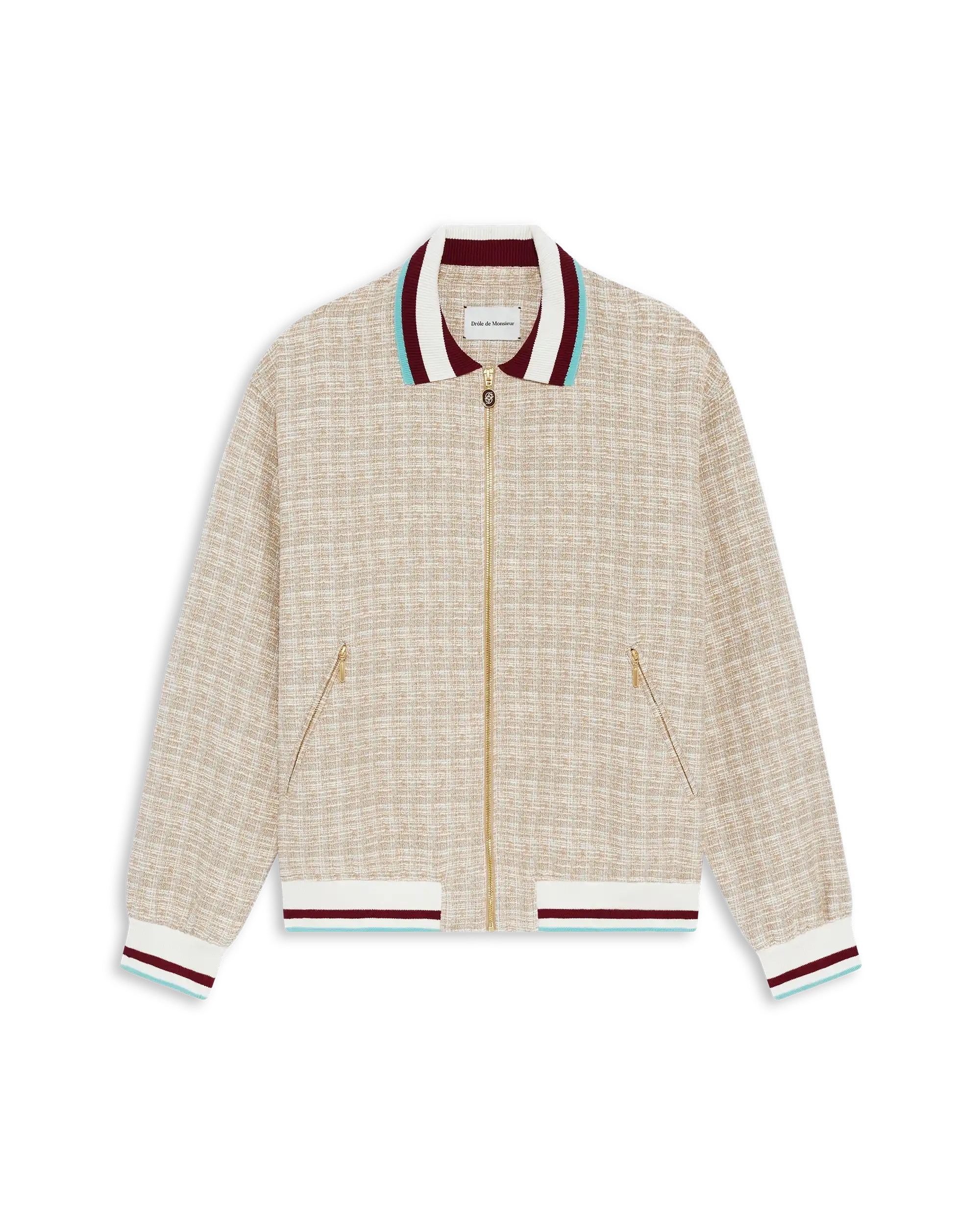 Sand-colored tweed track jacket – Drôle de Monsieur