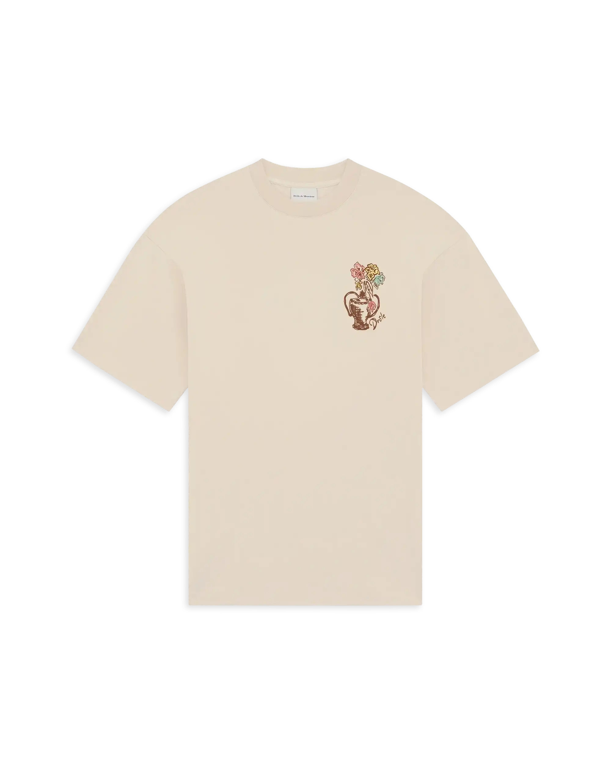 Havana vase t-shirt in sand-colored cotton – Drôle de Monsieur