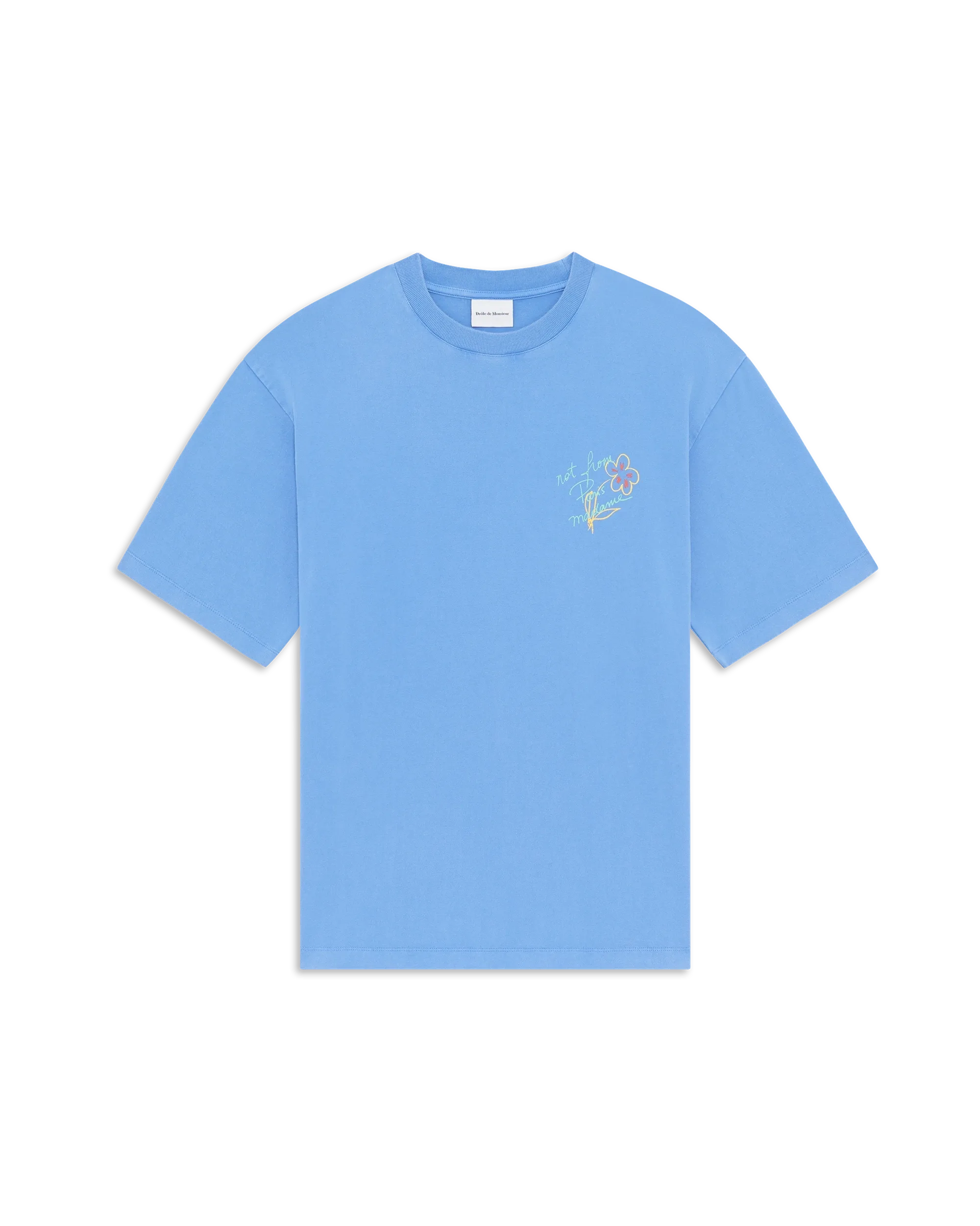 Not from Paris Madame esquisse light blue cotton t-shirt – Drôle