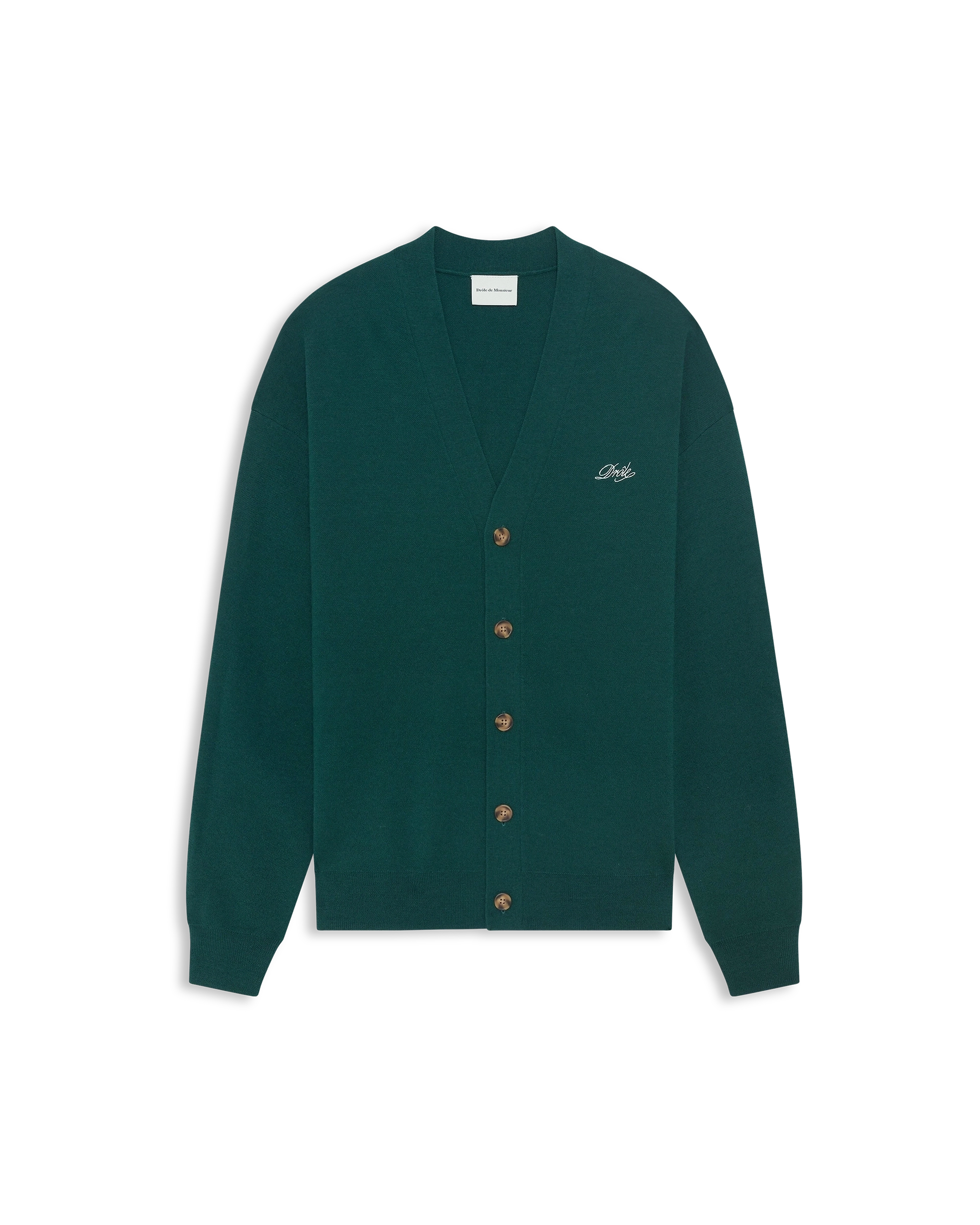 Dark Green Linen Cardigan – Drôle de Monsieur