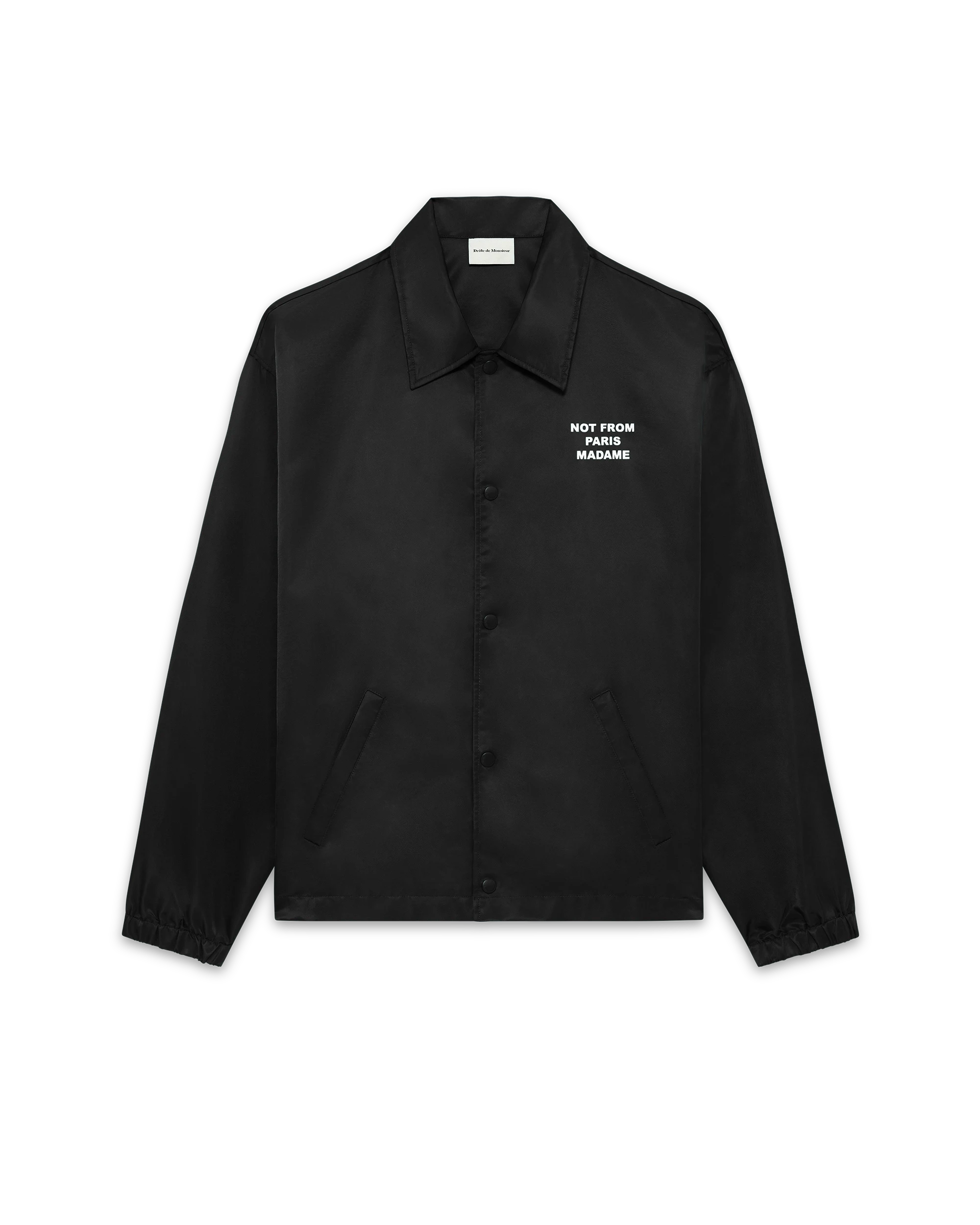 Not from Paris Madame black nylon jacket – Drôle de Monsieur