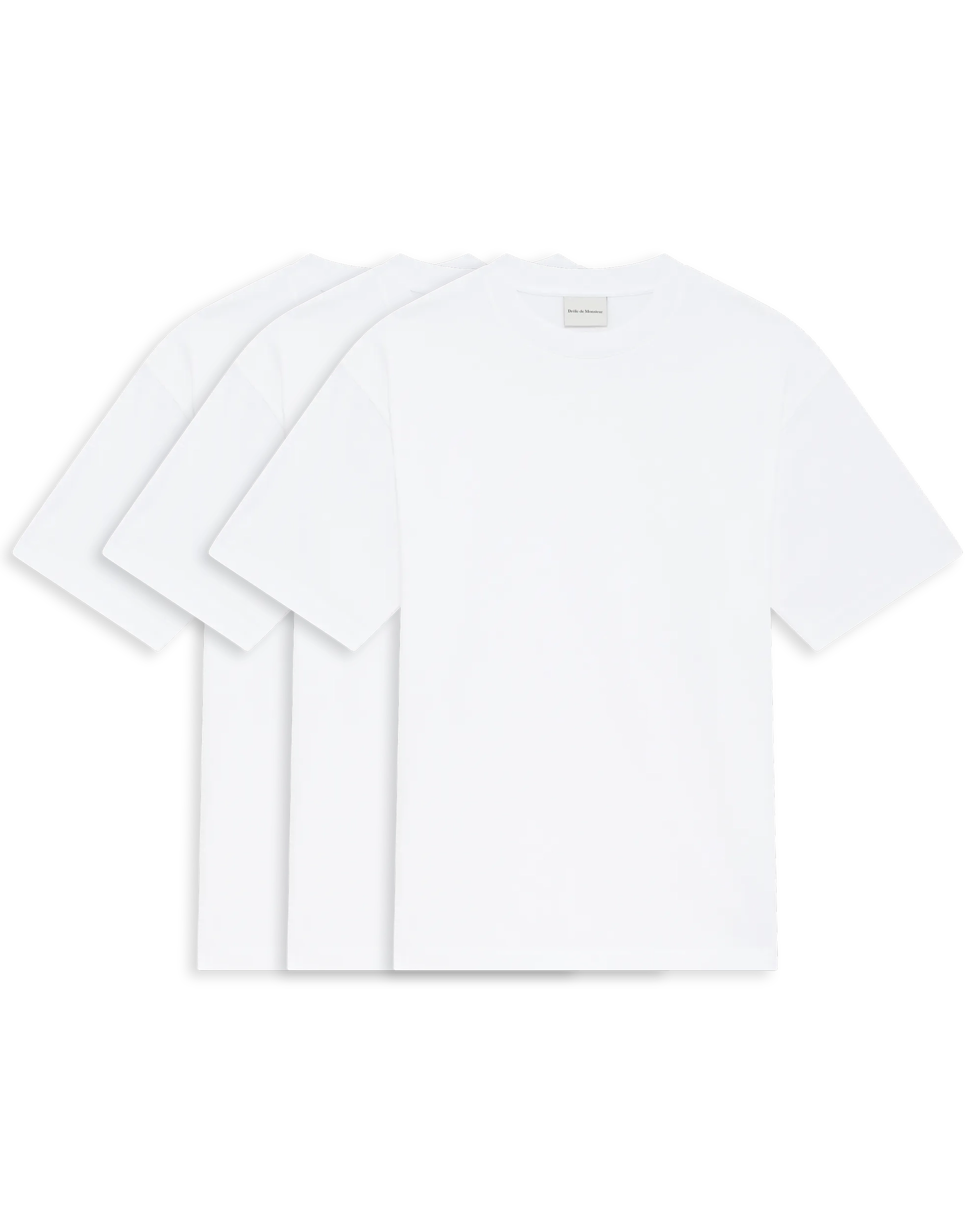 White cotton pack of essential t-shirts – Drôle de Monsieur