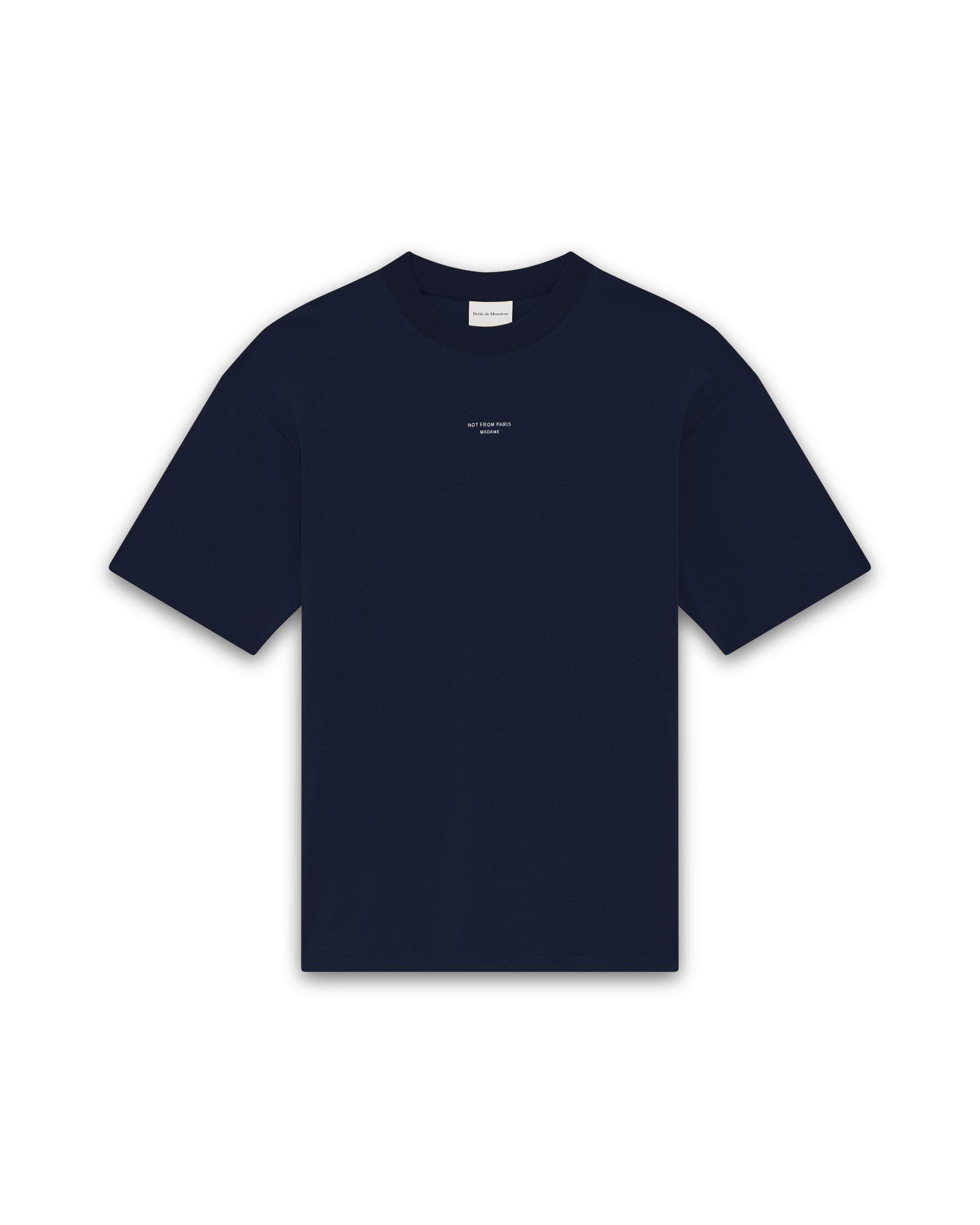 Not from Paris Madame navy blue cotton classic t-shirt – Drôle de