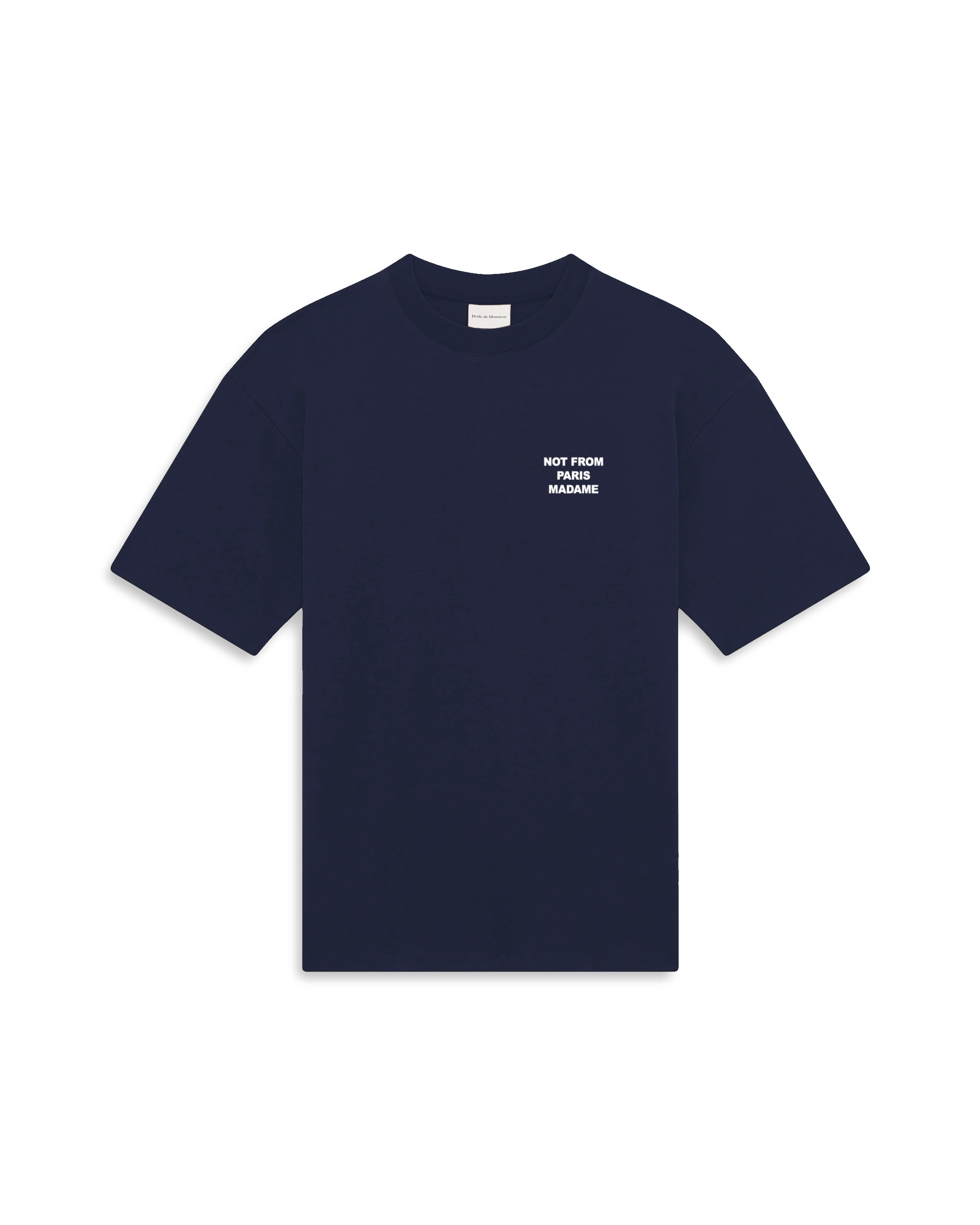 Not from Paris Madame navy blue cotton t-shirt – Drôle de Monsieur