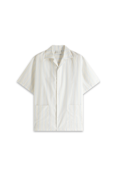 Tシャツ・カットソー DROLE DE MONSIEUR FW24 La Chemise Renzo (ESH187SE006 BG) White Cotton Embroidered Shirt