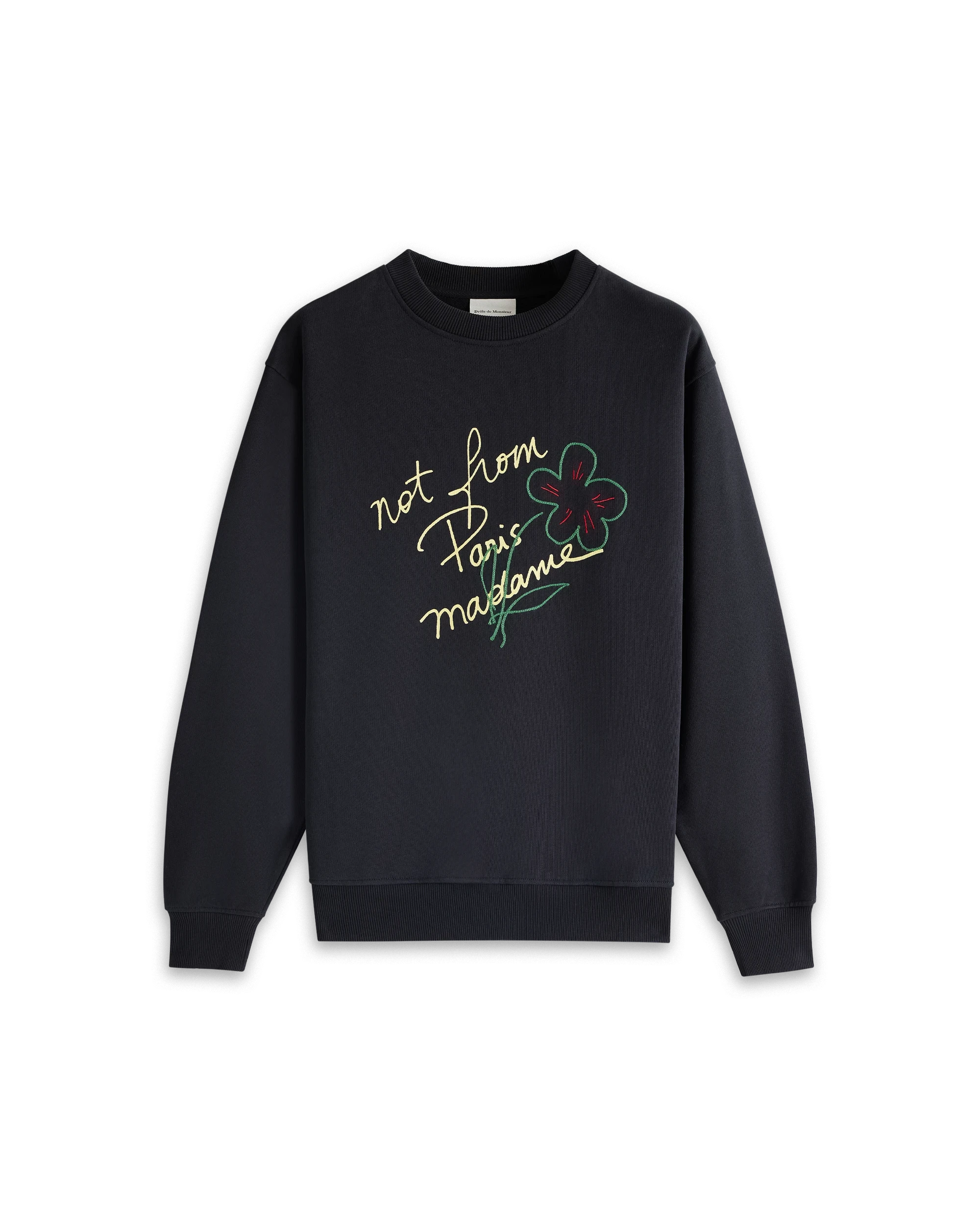 Black Cotton Slogan Sweatshirt Black Cotton Slogan Sweatshirt