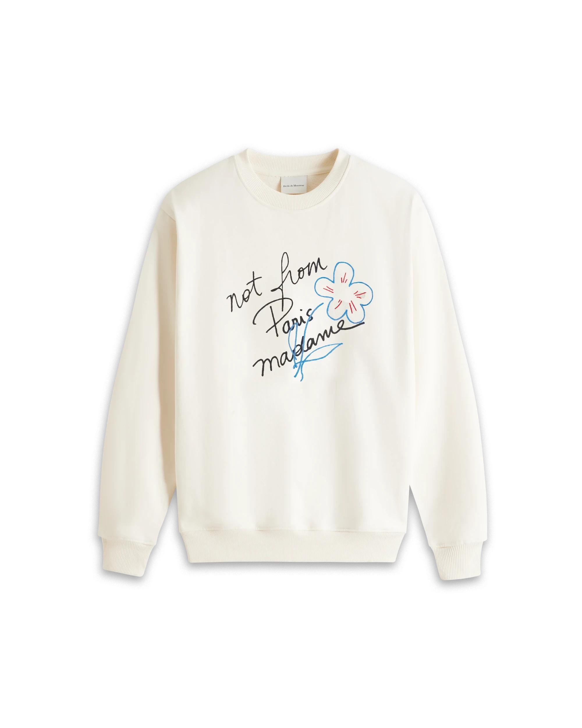 Cream Cotton Slogan Sweatshirt Cream Cotton Slogan Sweatshirt