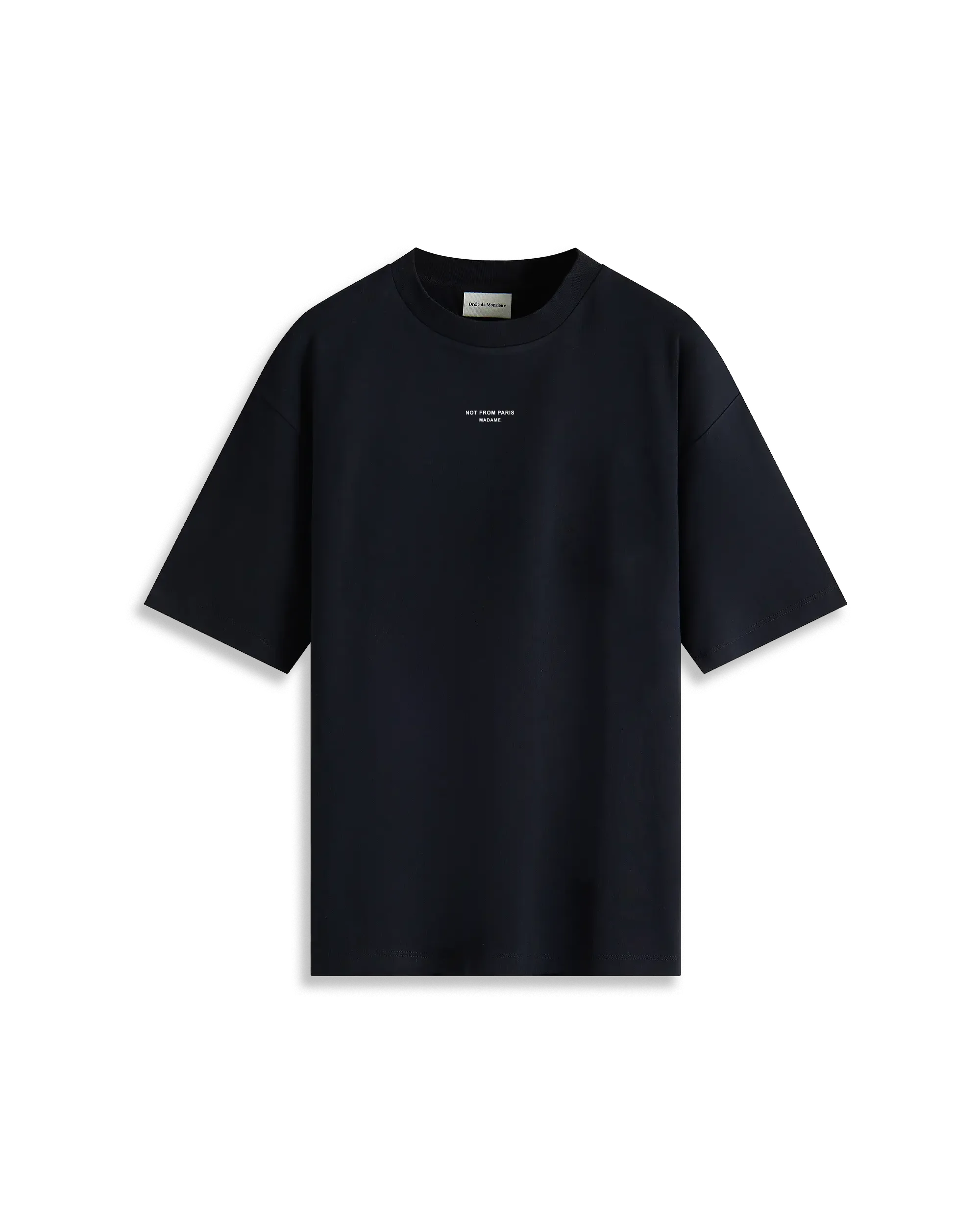 Tシャツ・カットソー DROLE DE MONSIEUR LE T-SHIRT SLOGAN CLASSIQUE Black Cotton Classic Slogan T-Shirt