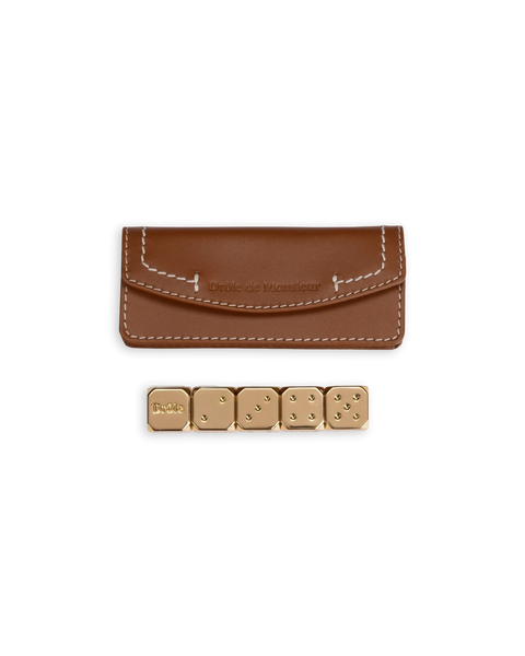 Cognac leather dice – Drôle de Monsieur