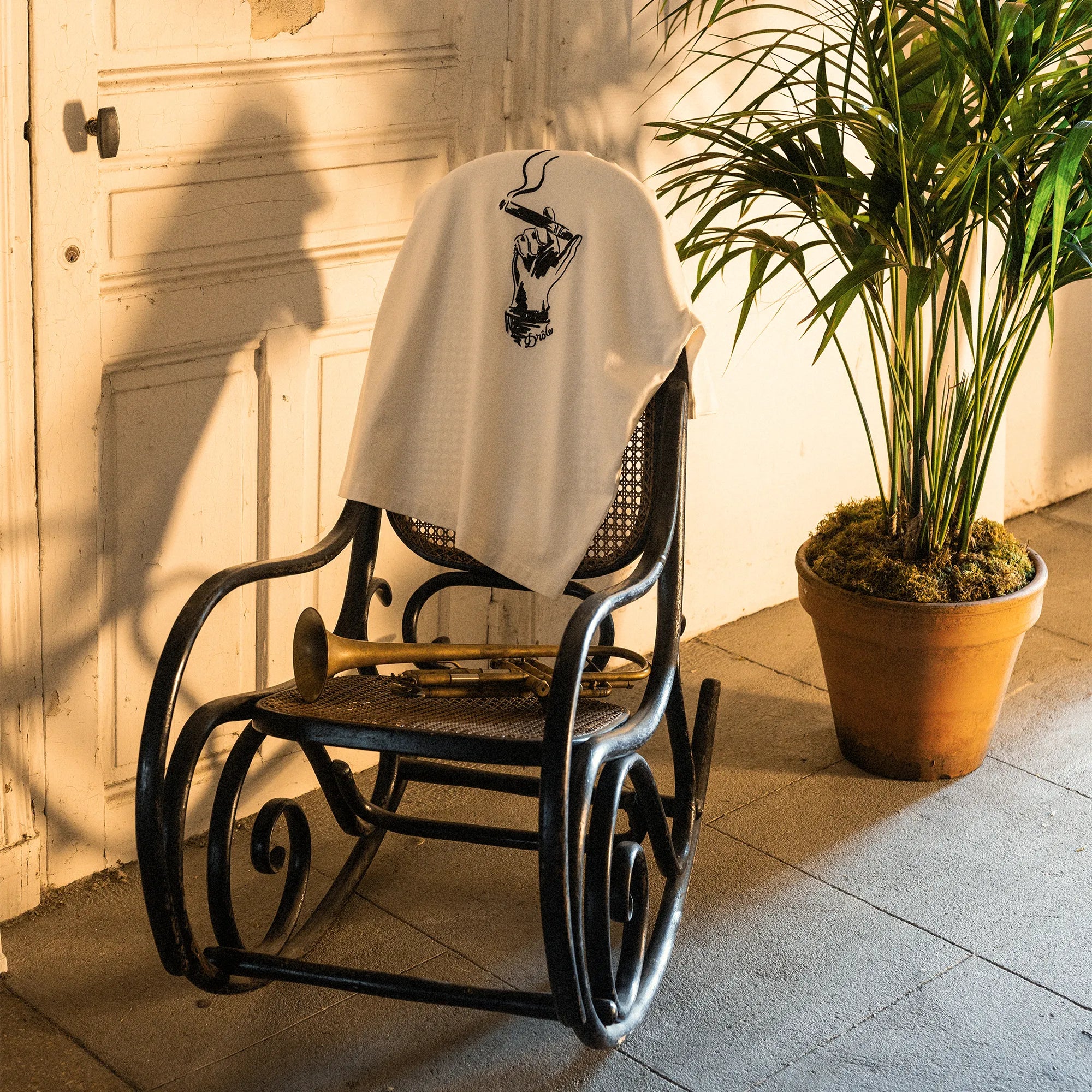 パーカー・フーディ DROLE DE MONSIEUR Men T Shirts EHO168CO127 IBN brown Black Cotton Slogan Hoodie