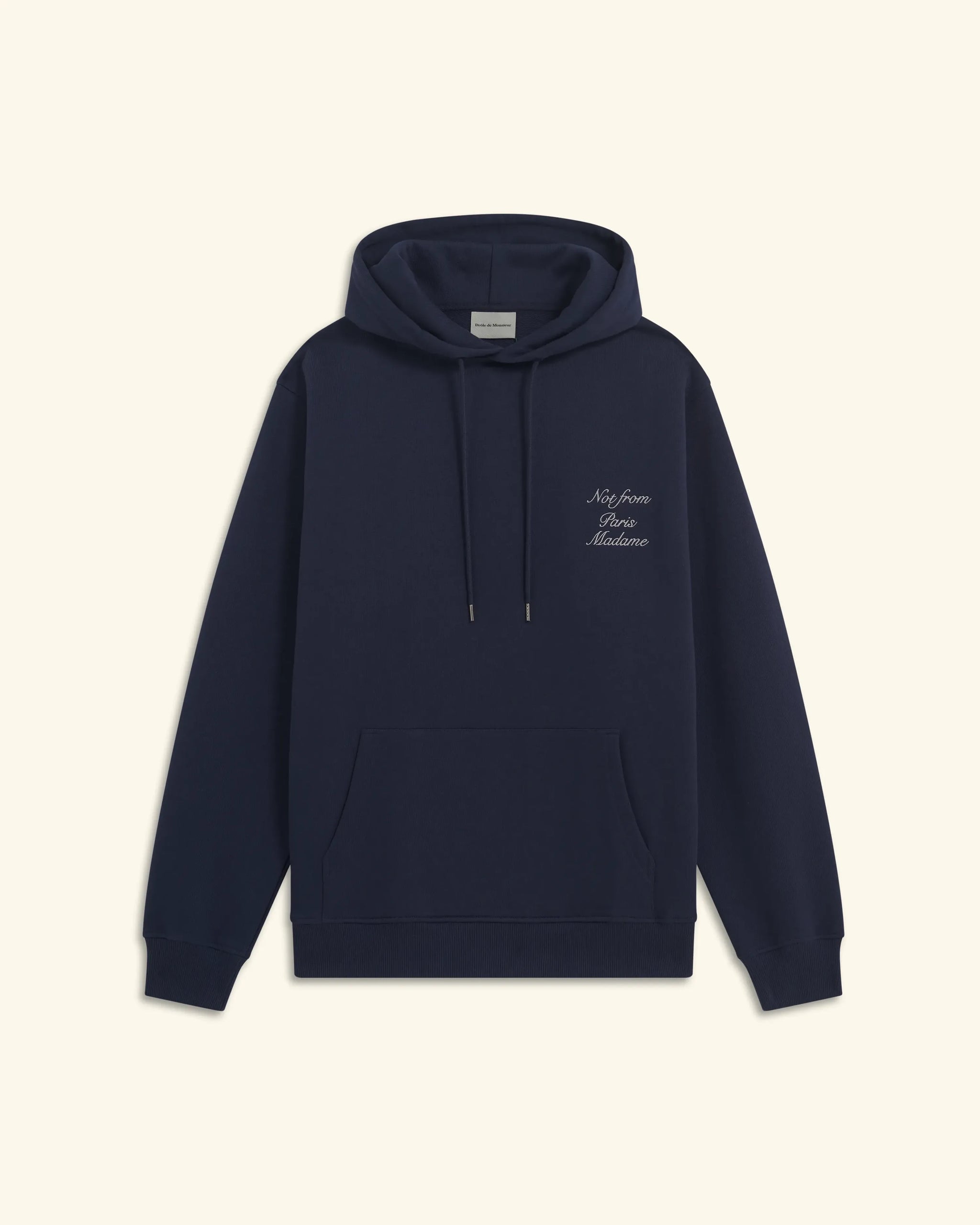 【DROLE DE MONSIEUR】 Fauteuil Le Hoodie Navy Navy Cotton Slogan Hoodie