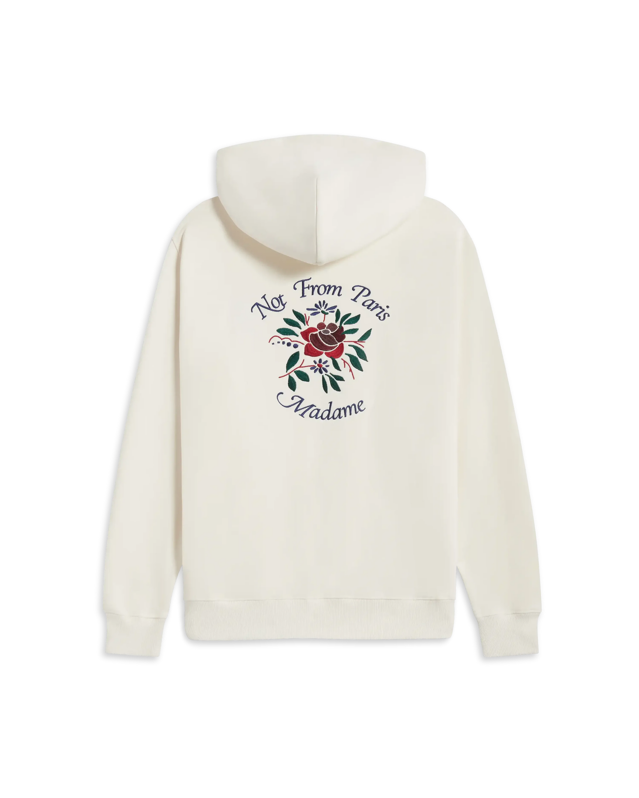 Cream Cotton Flower Slogan Hoodie