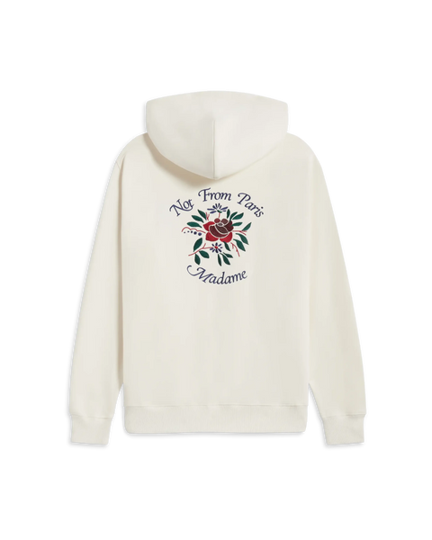 パーカー・フーディ Drole De Monsieur Ribbed White Hooded Shirt With Drawstring E-HO169-CO127-CM-02_8f2a3ce4-