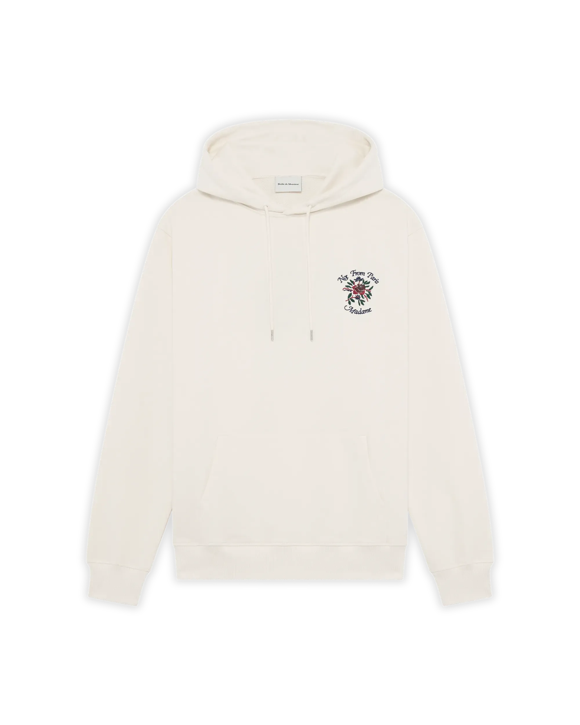 Cream Cotton Flower Slogan Hoodie Cream Cotton Flower Slogan Hoodie