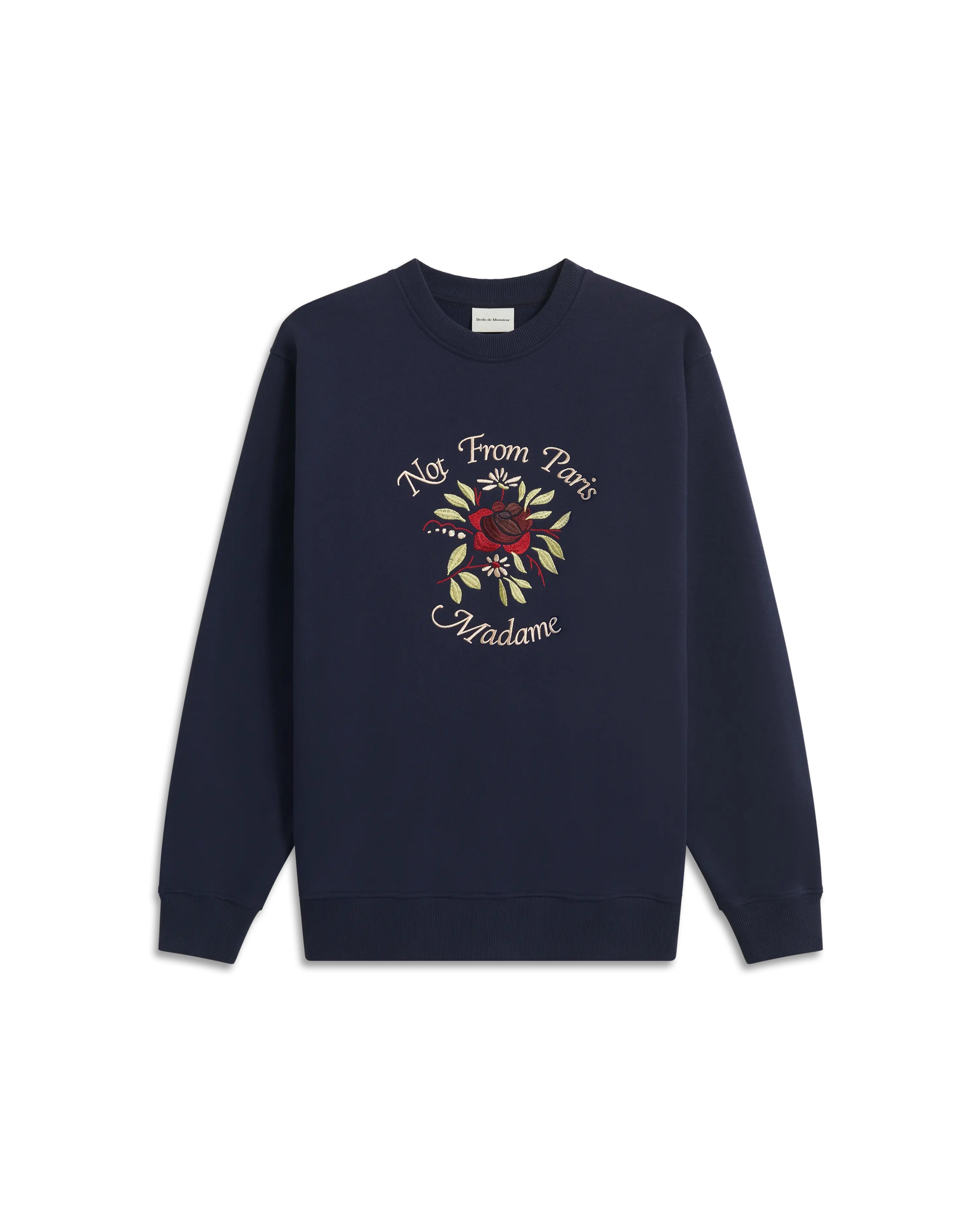 Navy Cotton Slogan Sweatshirt