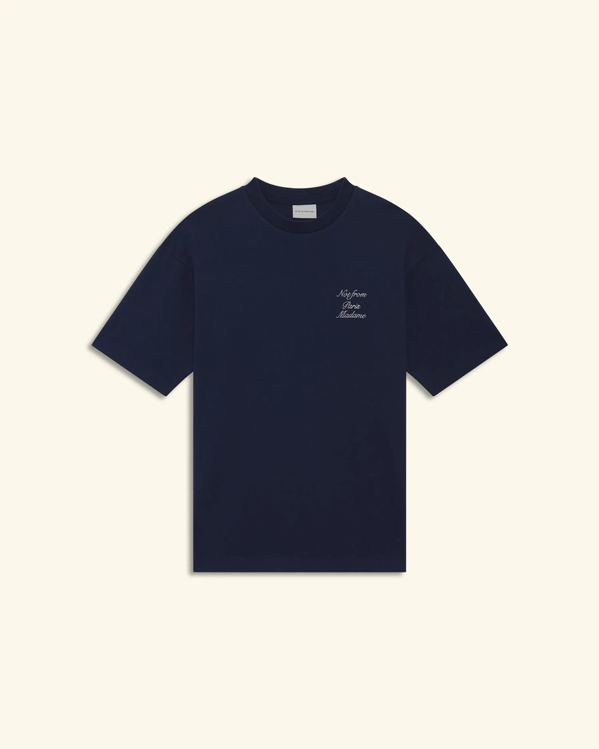Tシャツ・カットソー DROLE DE MONSIEUR \"LE T-SHIRT SLOGAN\" T-SHIRT Black Cotton Classic Slogan T-Shirt