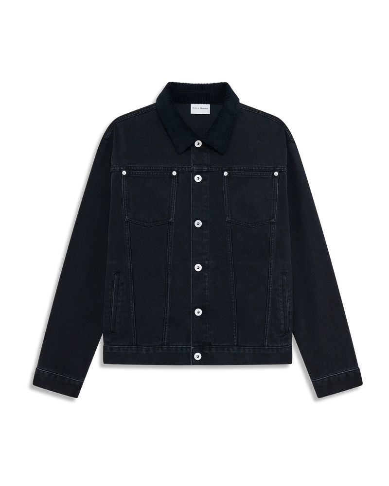 Black cotton denim jacket – Drôle de Monsieur Black cotton denim jacket – Drôle de Monsieur