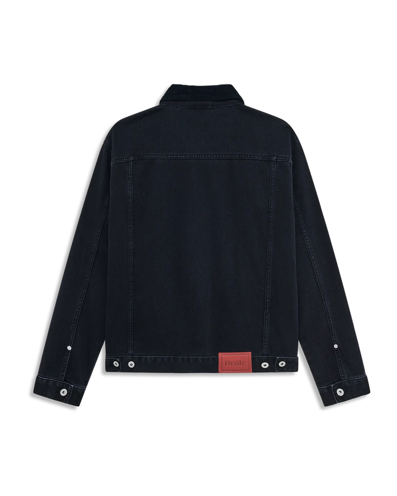 Black cotton denim jacket – Drôle de Monsieur Black cotton denim jacket – Drôle de Monsieur
