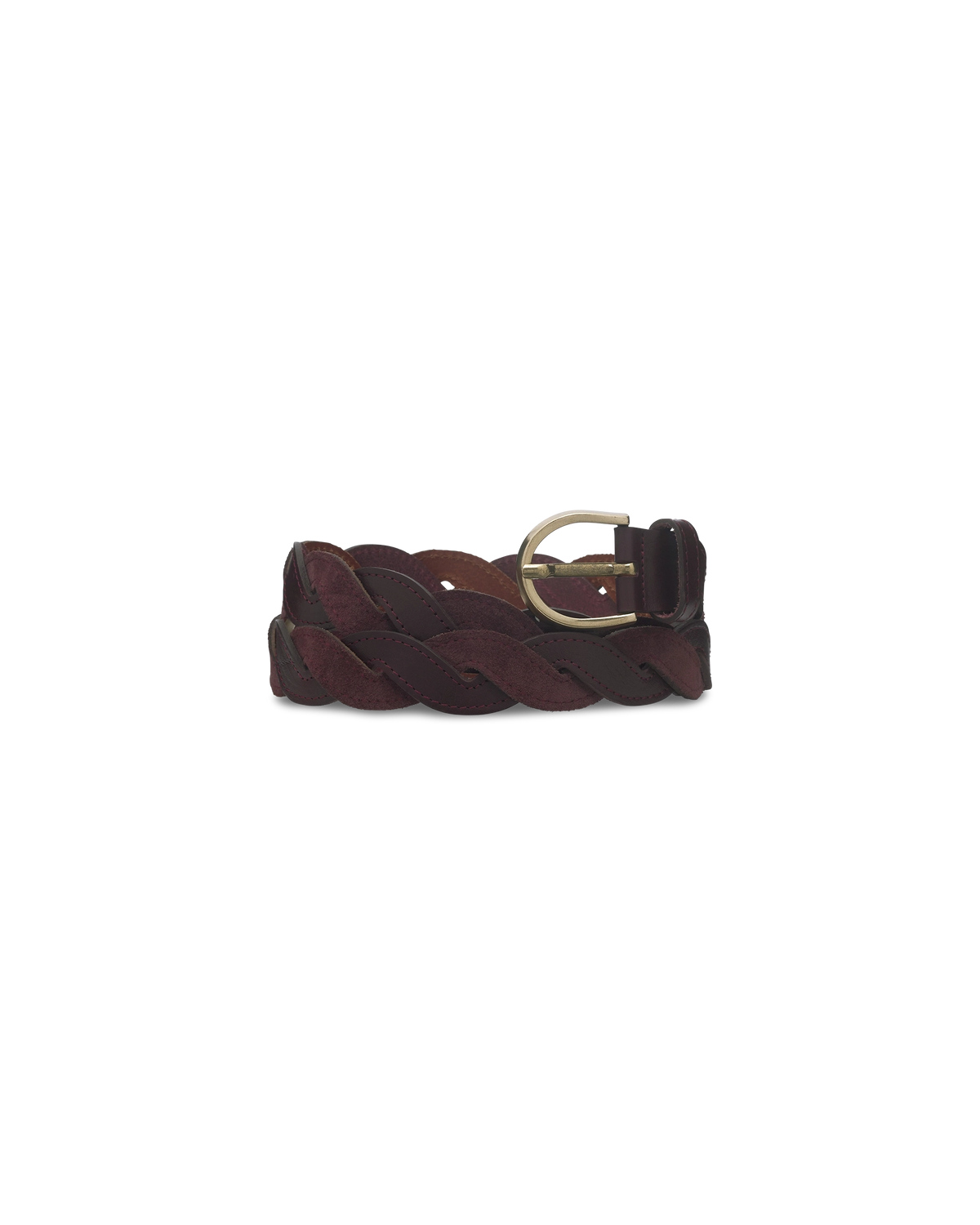 Burgundy leather braided belt – Drôle de Monsieur