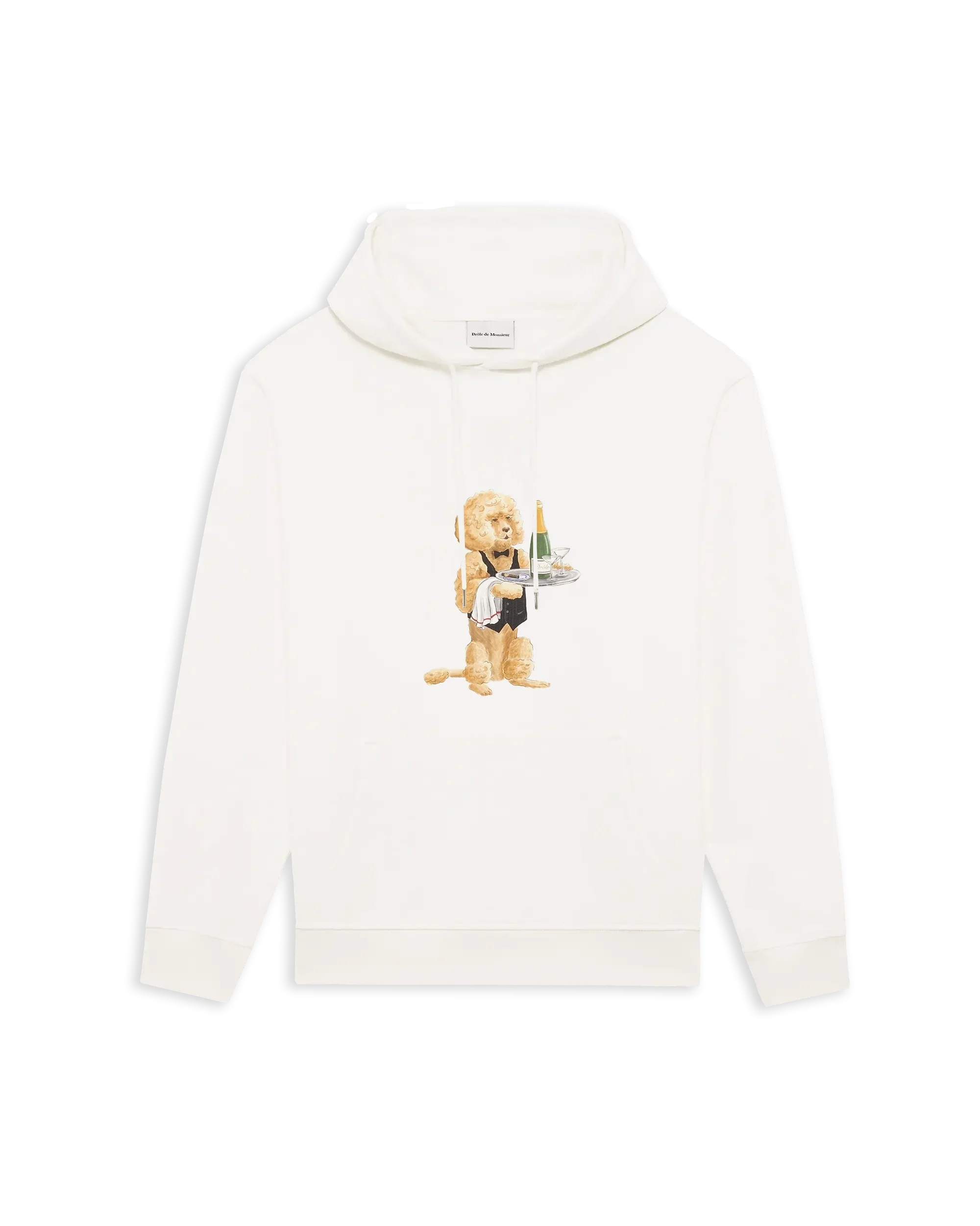 パーカー・フーディ DROLE DE MONSIEUR SS25 (HO168 CO127OFFWHITE) White Cotton Slogan Hoodie