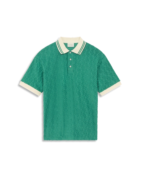 Emeraude Cotton Monogram Polo