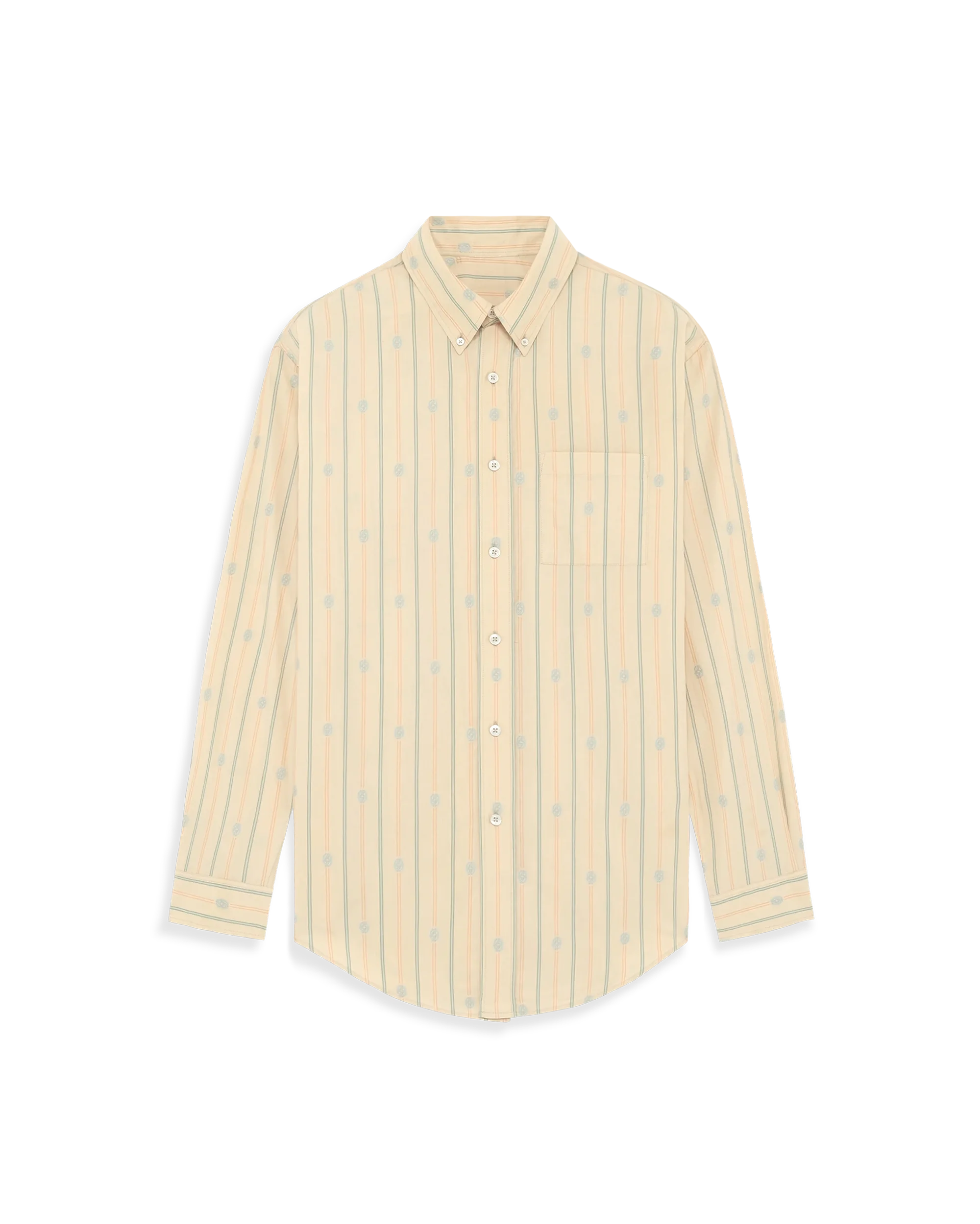 Beige Cotton Striped Shirt Beige Cotton Striped Shirt
