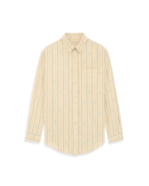 Beige Cotton Striped Shirt