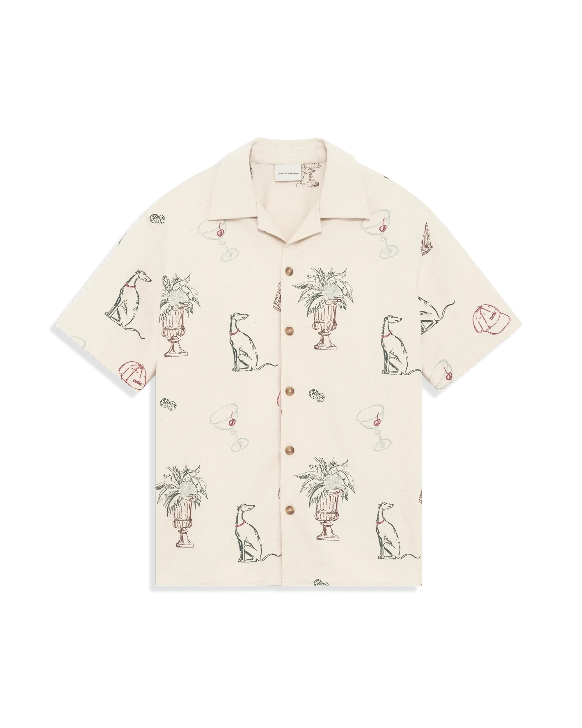 Ecru Cotton Embroidered Shirt Ecru Cotton Embroidered Shirt