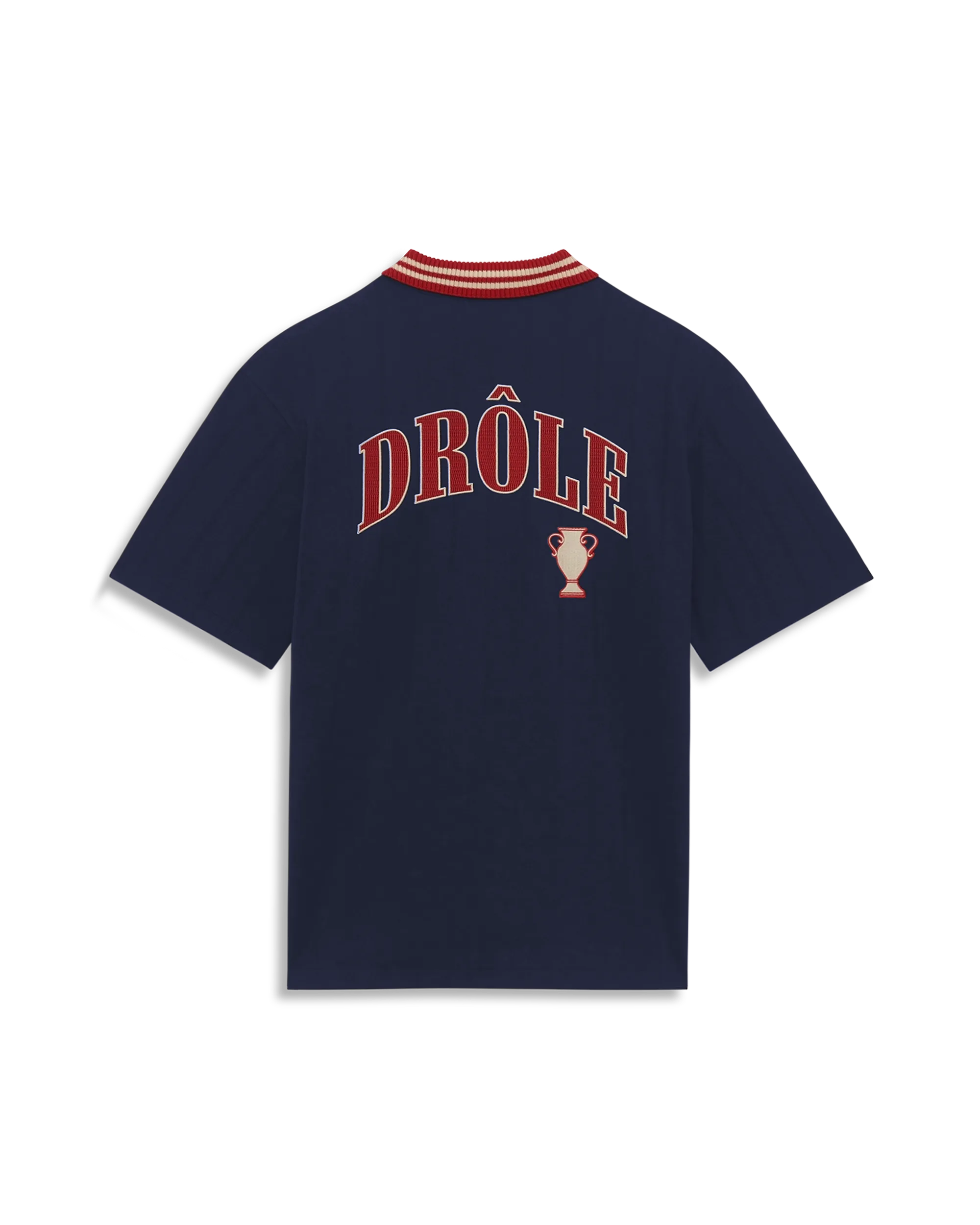 DROLE DE MONSIEUR|SHORT-SLEEVED ROUND NECK T-SHIRTS (Le Navy Cotton Sport Shirt