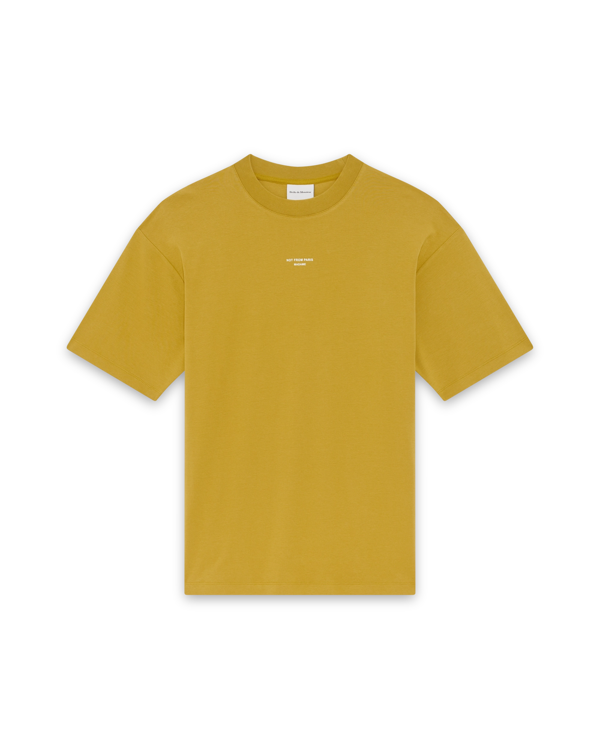 Mustard Cotton Slogan T-Shirt Mustard Cotton Slogan T-Shirt