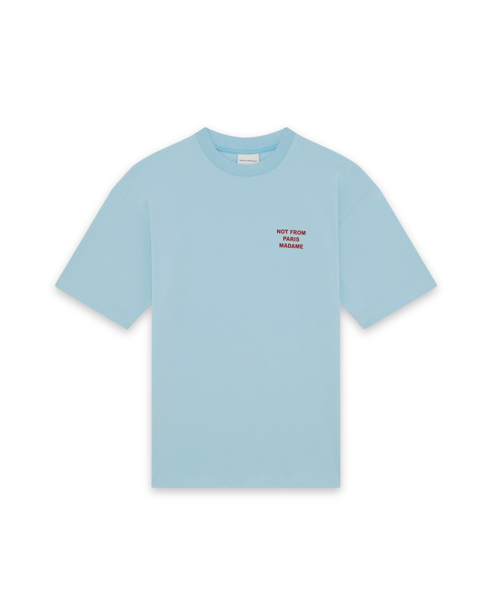 Tシャツ・カットソー DROLE DE MONSIEUR FW25 T-SHIRT IN COTONE (TS203 CO002BLACK) Black Cotton Slogan T-Shirt