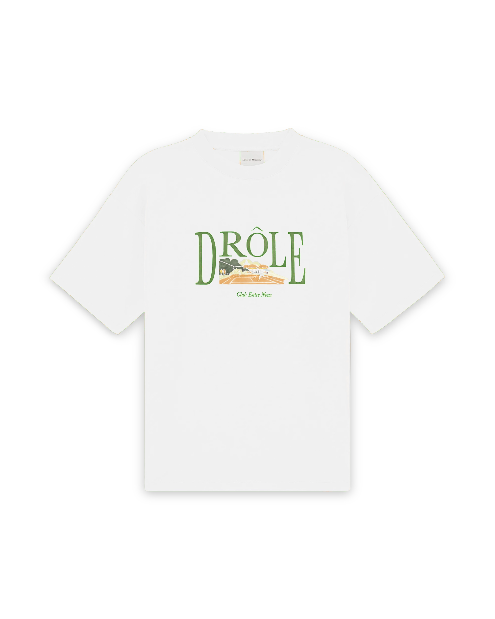 White Cotton Tennis Court T-Shirt White Cotton Tennis Court T-Shirt