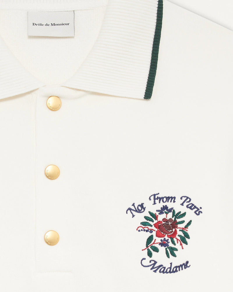 Not from Paris Madame white polo shirt – Drôle de Monsieur Not from Paris Madame white polo shirt – Drôle de Monsieur