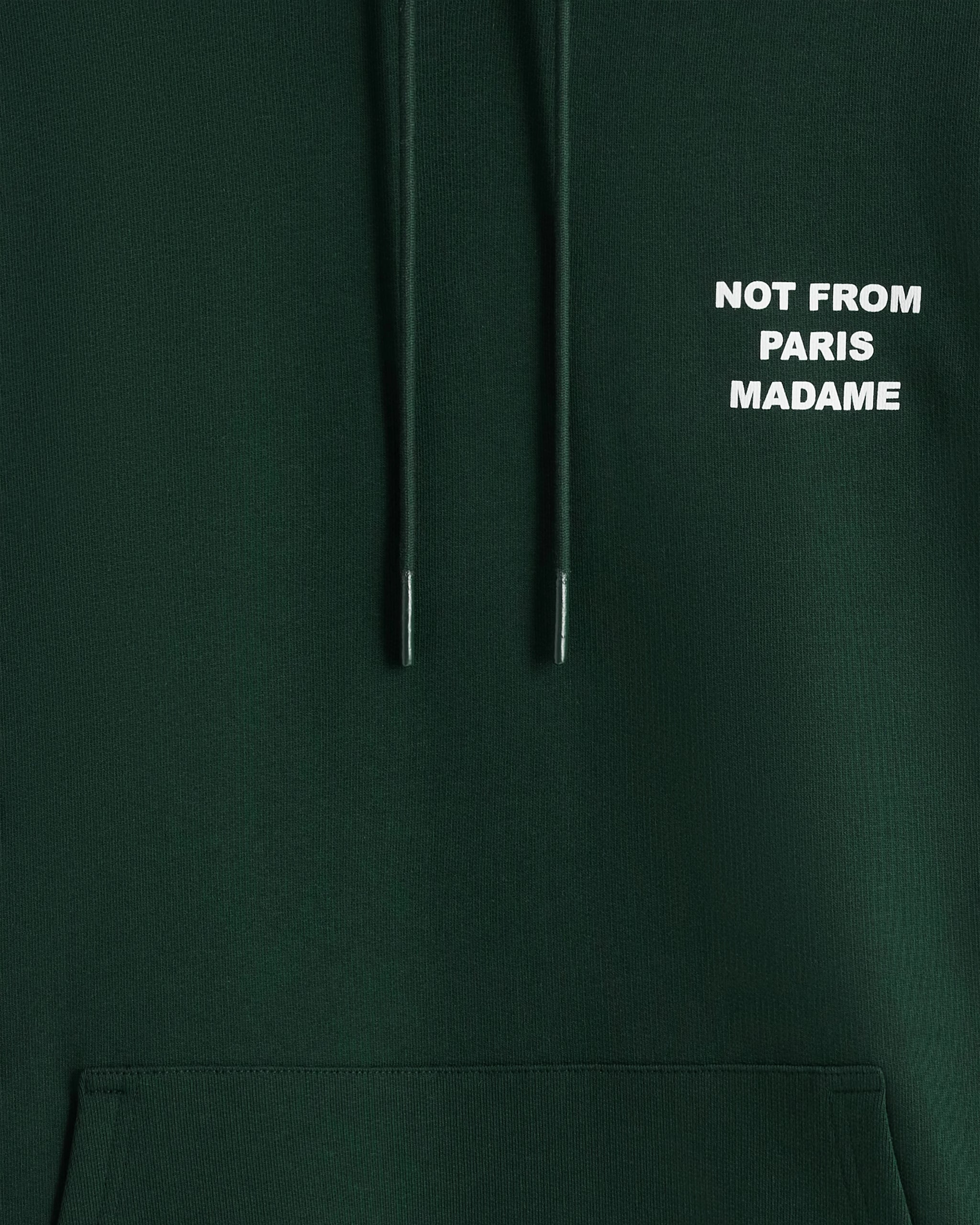 Dark Green Cotton Slogan Hoodie