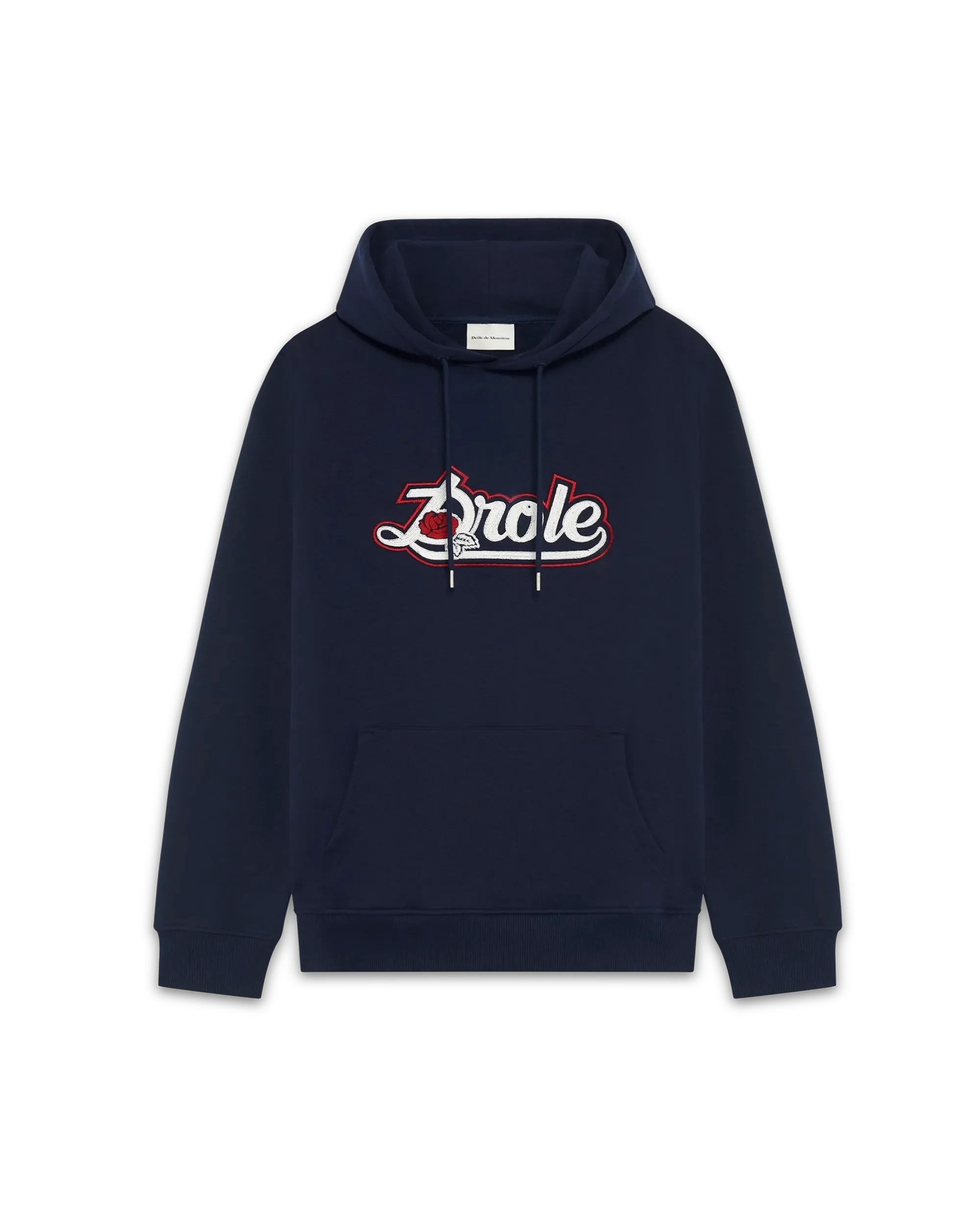 Drole De Monsieur スウェットパーカー　パーカー　フーディー Navy Cotton Hoodie Slogan