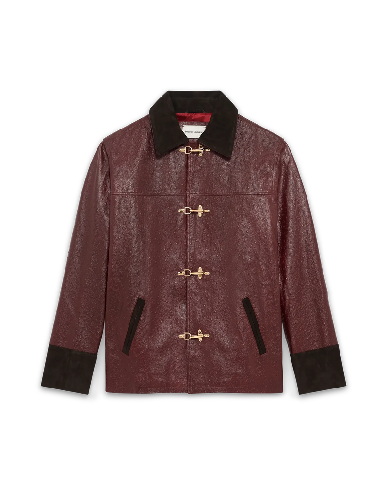 Burgundy leather jacket – Drôle de Monsieur Burgundy leather jacket – Drôle de Monsieur