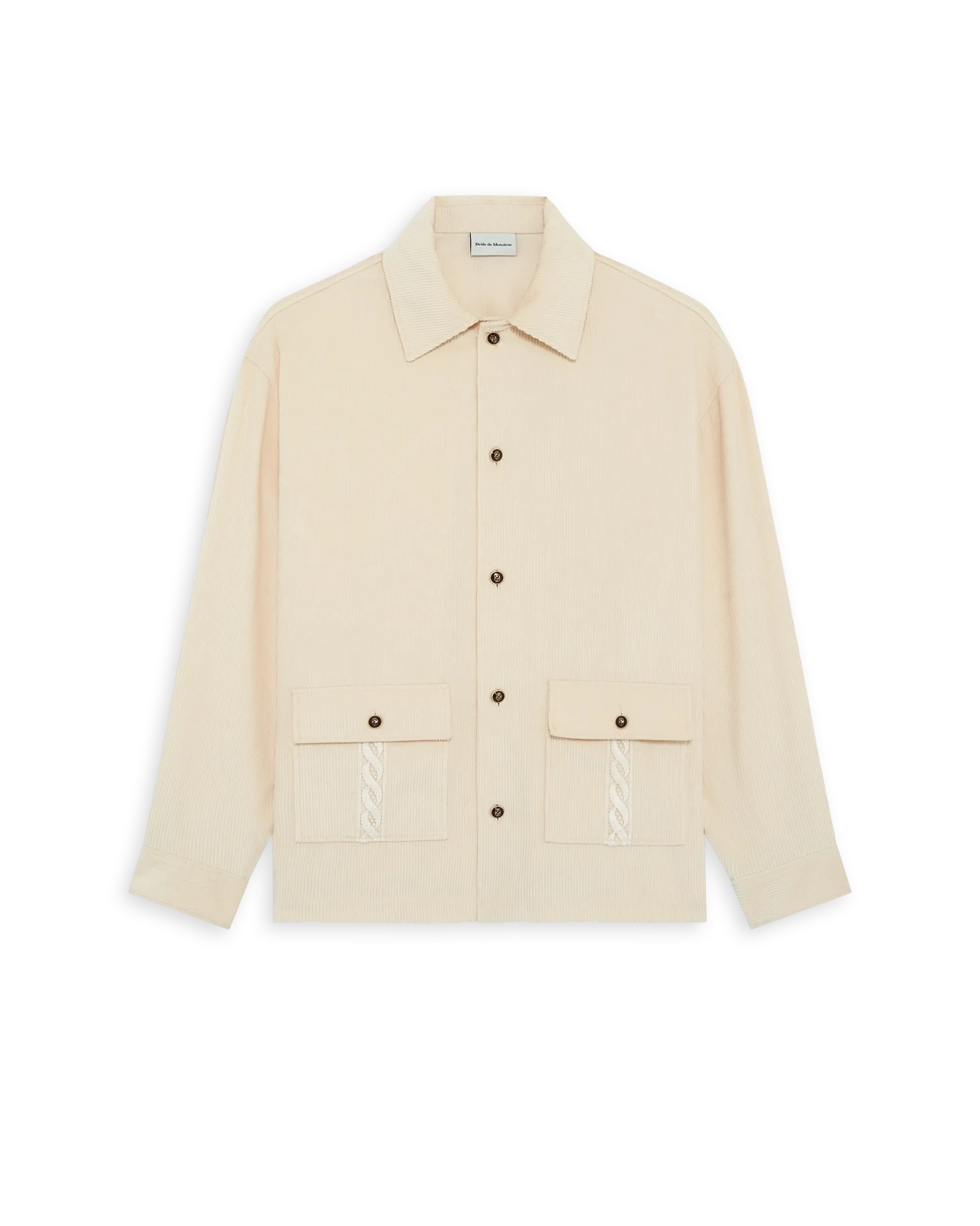 DRÔLE DE MONSIEUR ラガーシャツ DROLE DE MONSIEUR FW25 La Surchemise Laine (HJT254WO031 BL