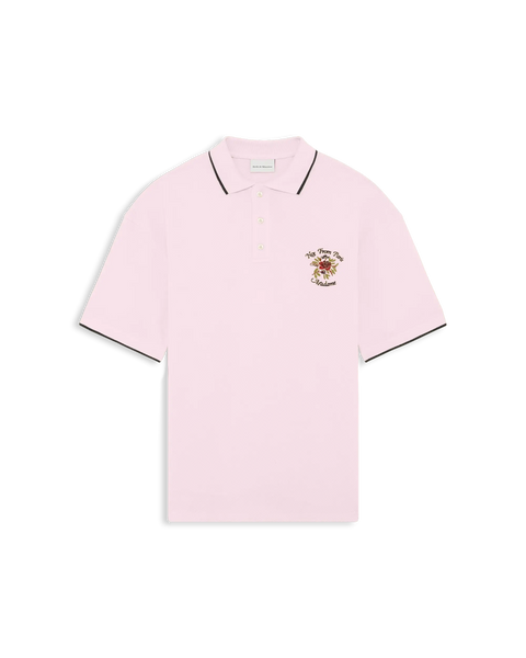 Not from Paris Madame light pink cotton piqué polo shirt – Drôle