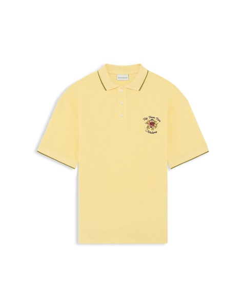 Not from Paris Madame light yellow pique polo shirt – Drôle de