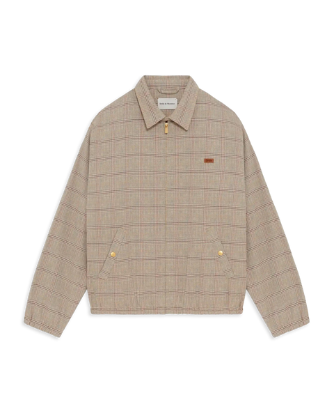 Checkered jacket in dark beige cotton – Drôle de Monsieur