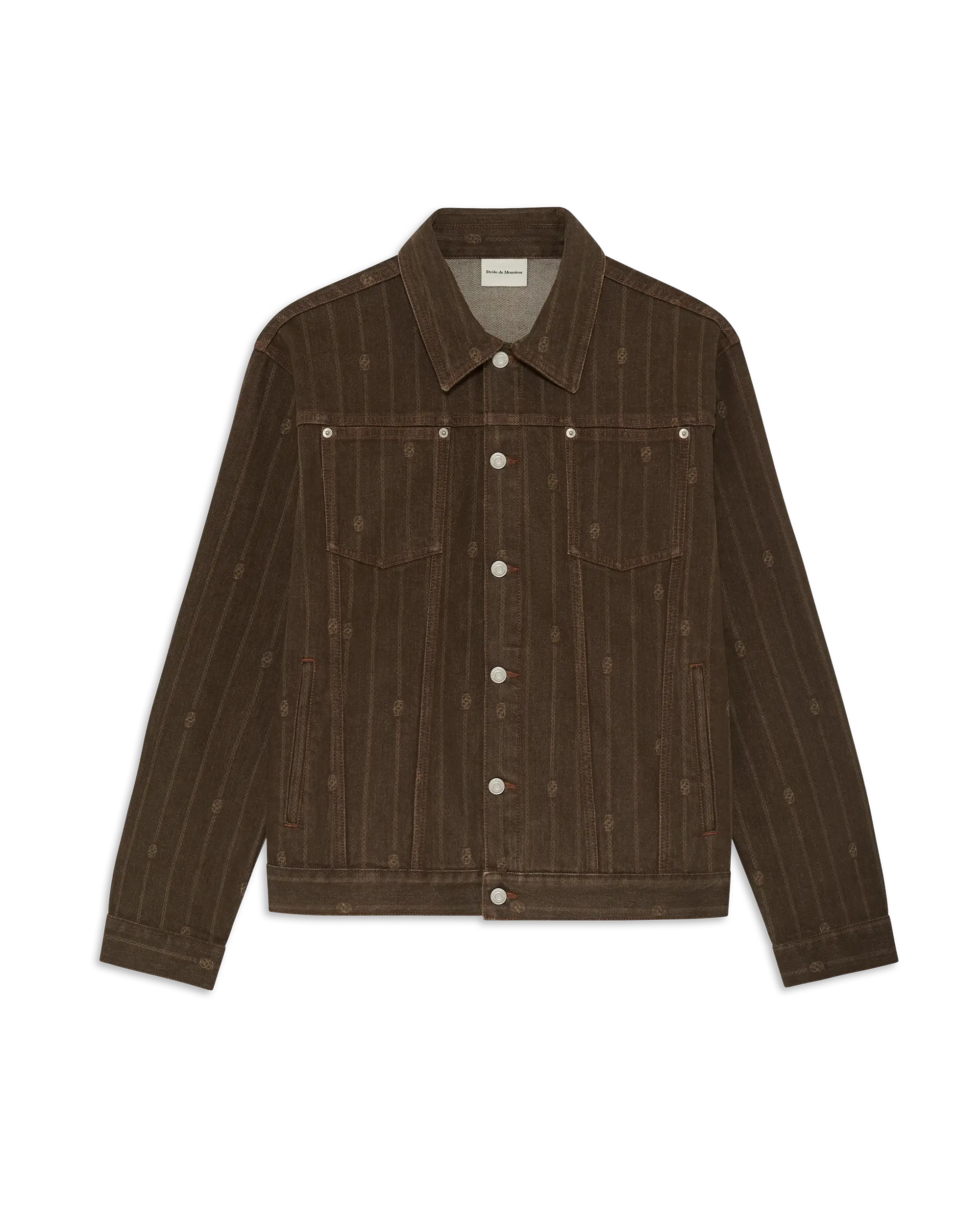Brown monogrammed cotton denim jacket – Drôle de Monsieur