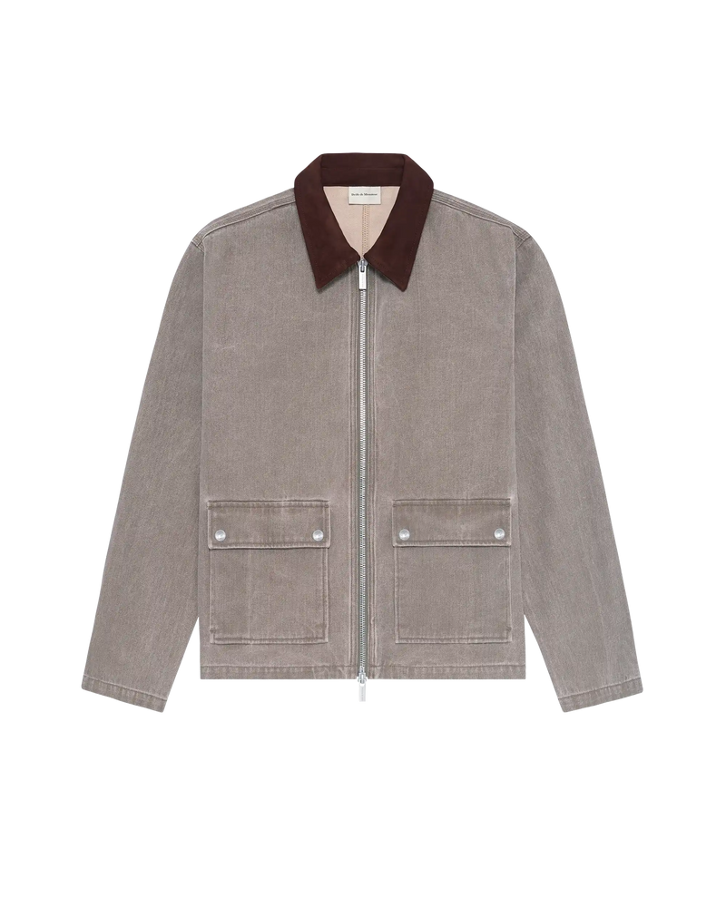 Washed Zipped Denim Jacket - Drôle de Monsieur - 1