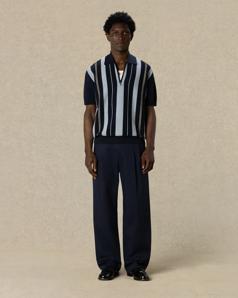 Striped Zipped Knit Polo - Drôle de Monsieur - 2
