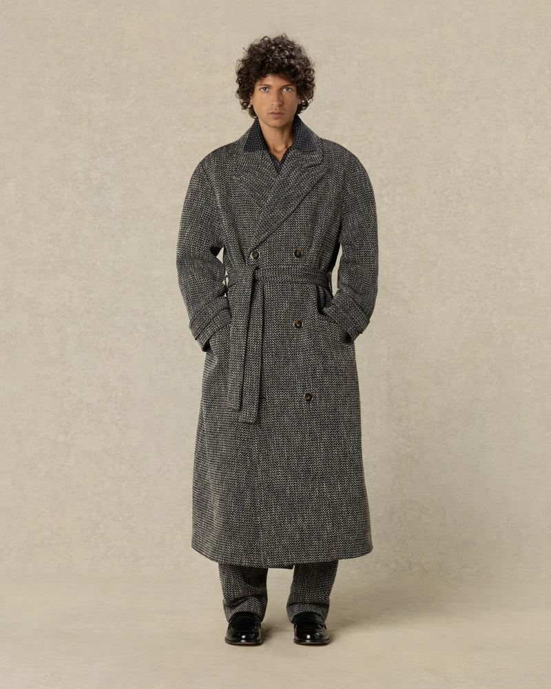 Double Breasted Belted Twill Coat - Drôle de Monsieur - 3